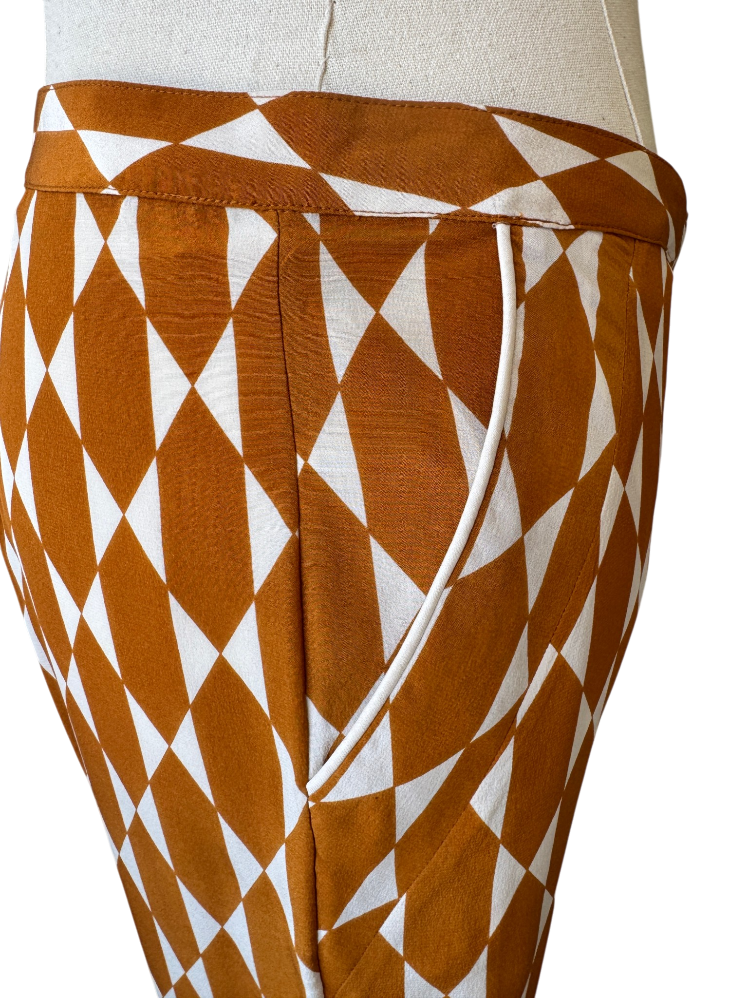 Tory Burch Silk Diamond Print Duster & Pant Set
