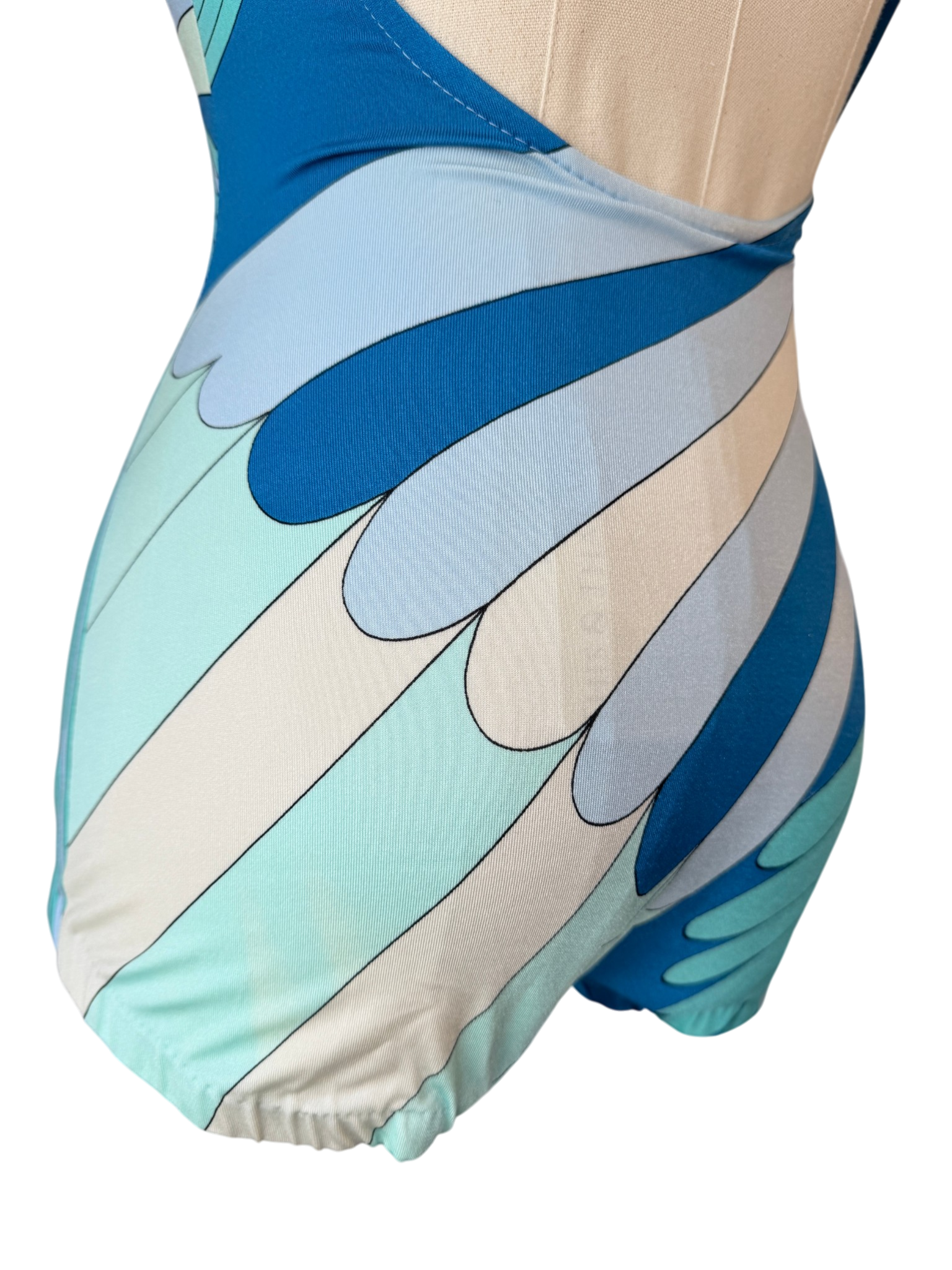1960s Cole of California geomentric print one piece bathing suit