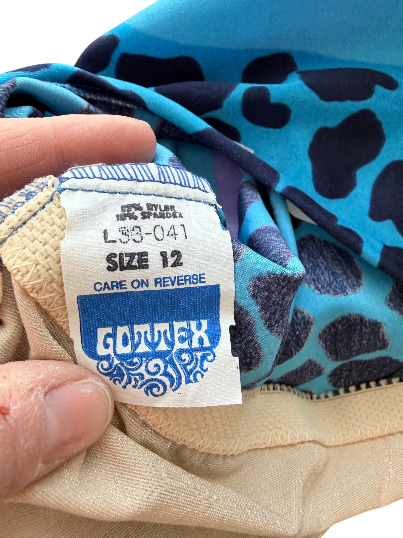 1970s Gottex Cheetah/Tiger print strapless one piece bathing suit