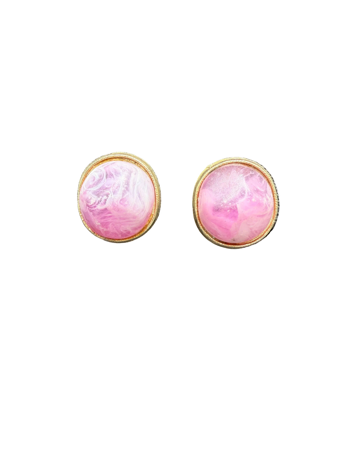 1960s Kramer Purple Marbled Lucite Clip-On Earrings