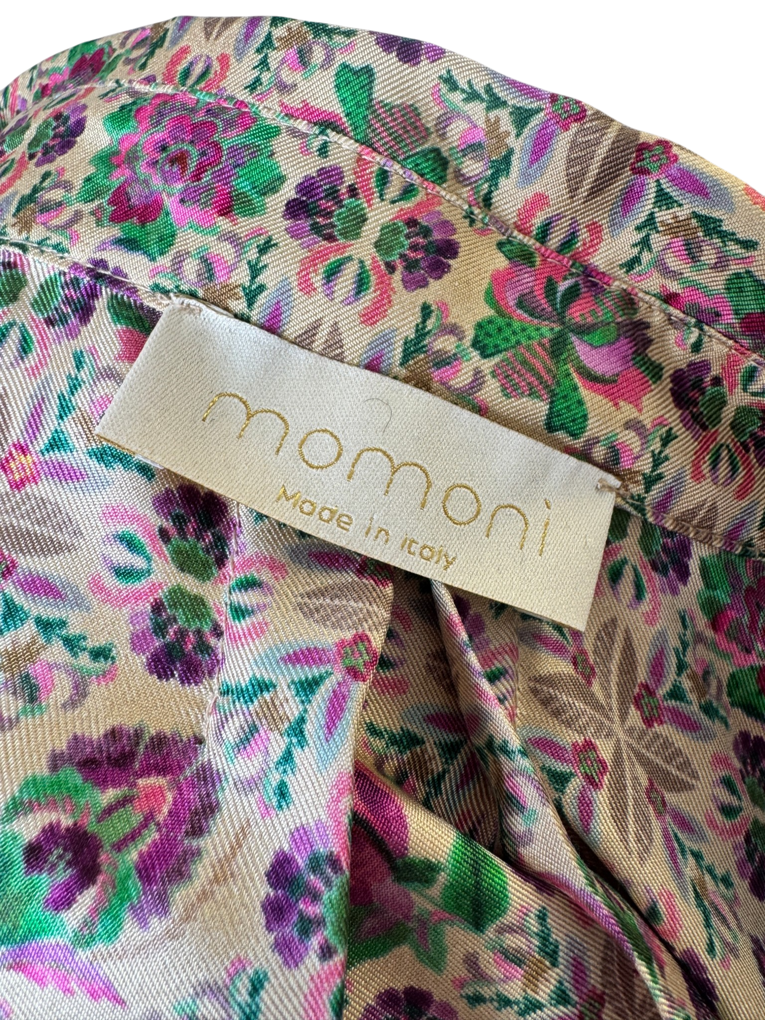 Momoni Silk Floral Button-Front Blouse