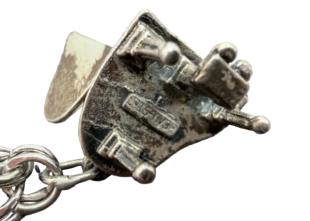 1960s ELCO Sterling Silver Charm Bracelet with 11 Charms