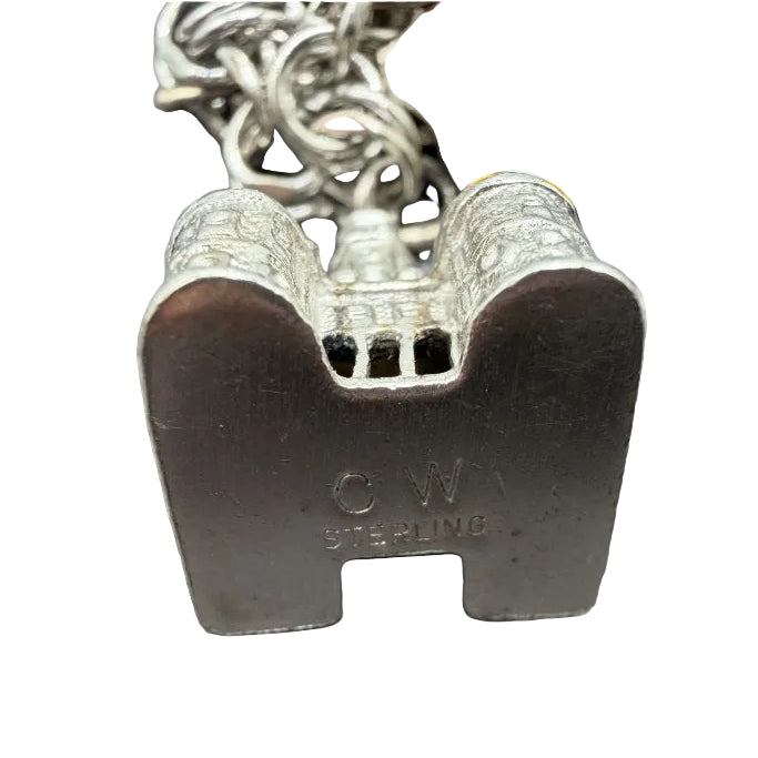 1960s ELCO Sterling Silver Charm Bracelet with 11 Charms