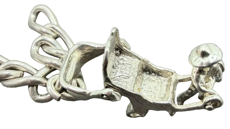 1980s Sterling Silver Charm Bracelet with 7 Charms