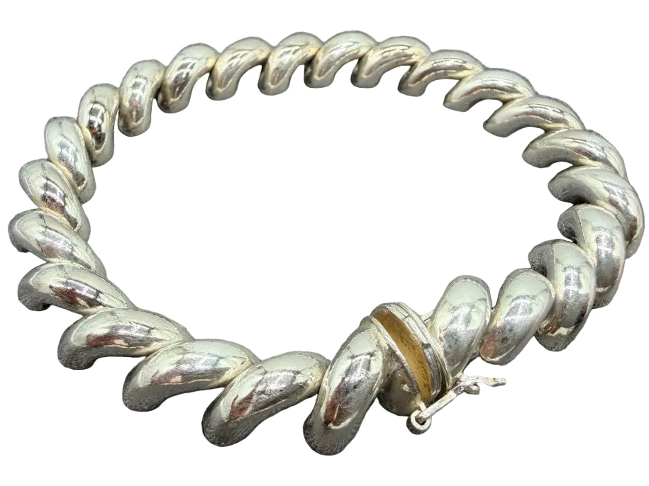 1960s Italian Sterling Silver San Marco Link Bracelet