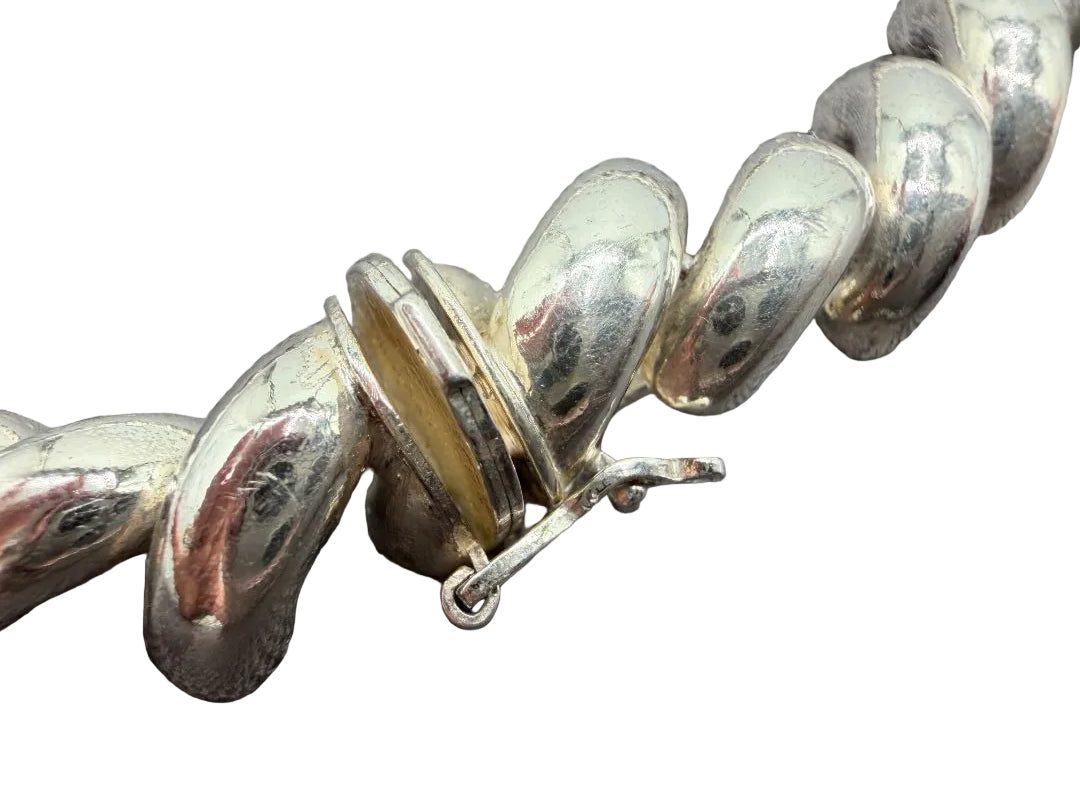 1960s Italian Sterling Silver San Marco Link Bracelet