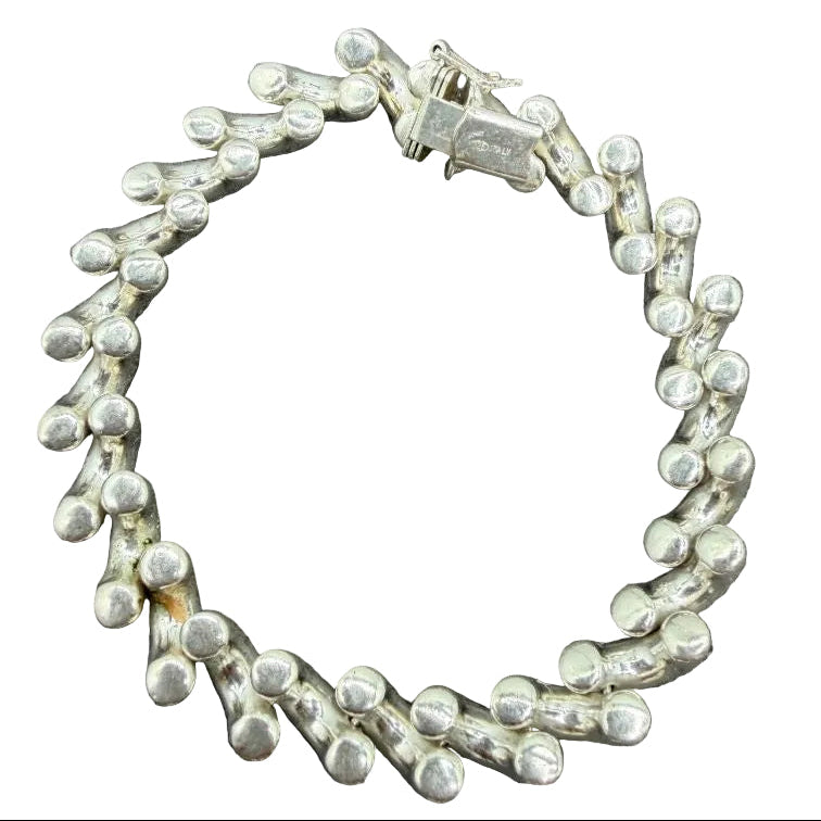 1960s Italian Sterling Silver San Marco Link Bracelet