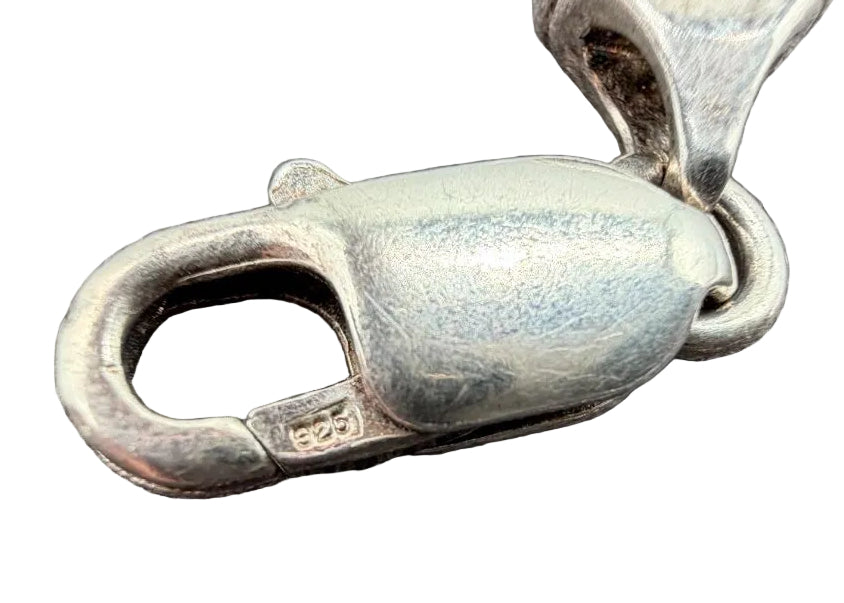 1960s Sterling Silver Double Ball Chain Bracelet with Carved Rose Centerpiece
