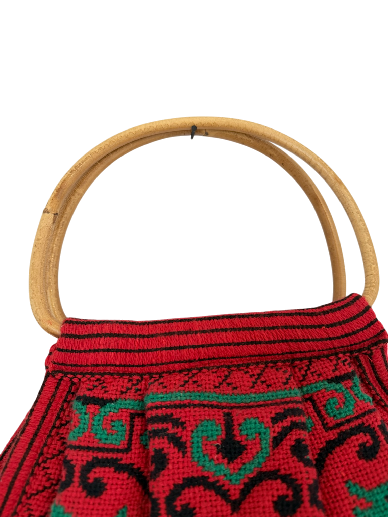 1970s Woven Souvenir Bag “Roma / Colosseo” with Bamboo Handles