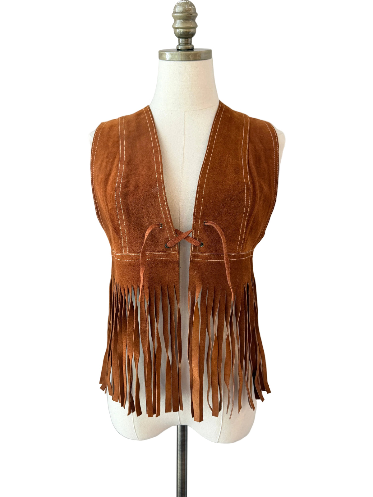 1970s Maggie for Bagatelle Pizzazz Suede Vest with Fringe Hem