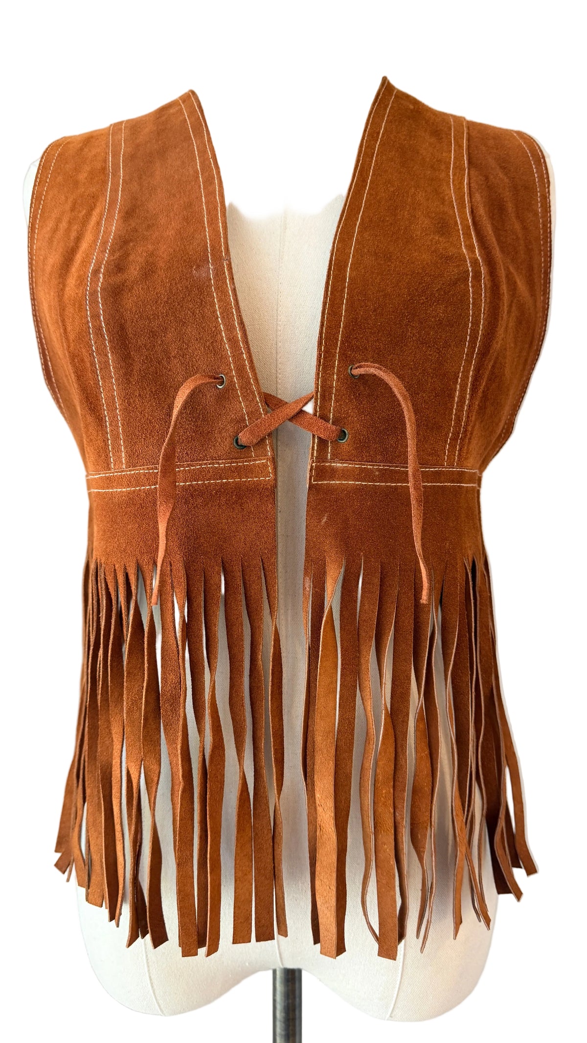 1970s Maggie for Bagatelle Pizzazz Suede Vest with Fringe Hem
