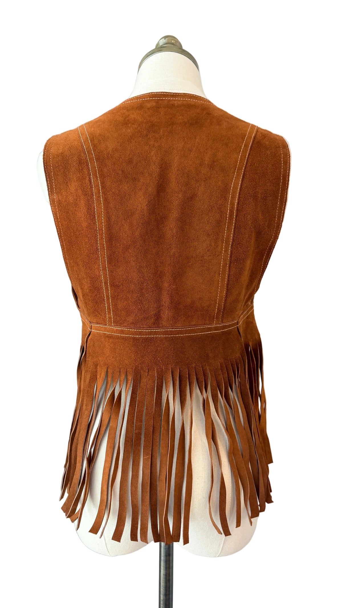 1970s Maggie for Bagatelle Pizzazz Suede Vest with Fringe Hem