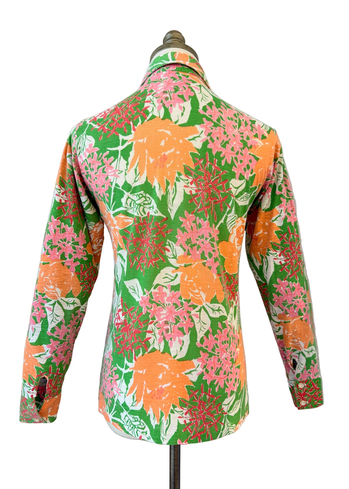 1980s The Lilly Sportswear Division by Lilly Pulitzer Floral Cotton 3/4-Sleeve Blouse