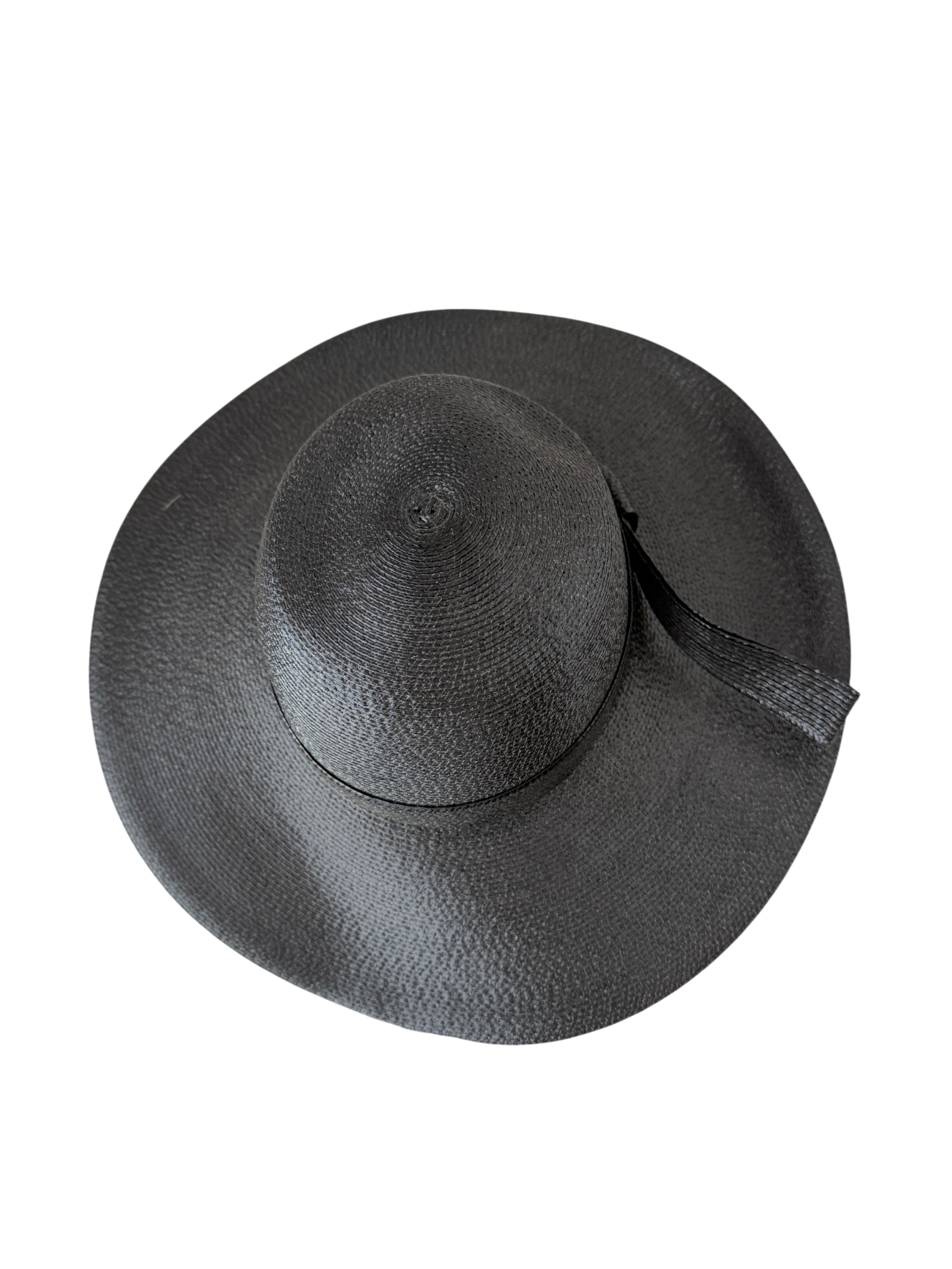 1950s Kurt Jr. by Tom Hann Black Straw Hat with Straw Buckle Band