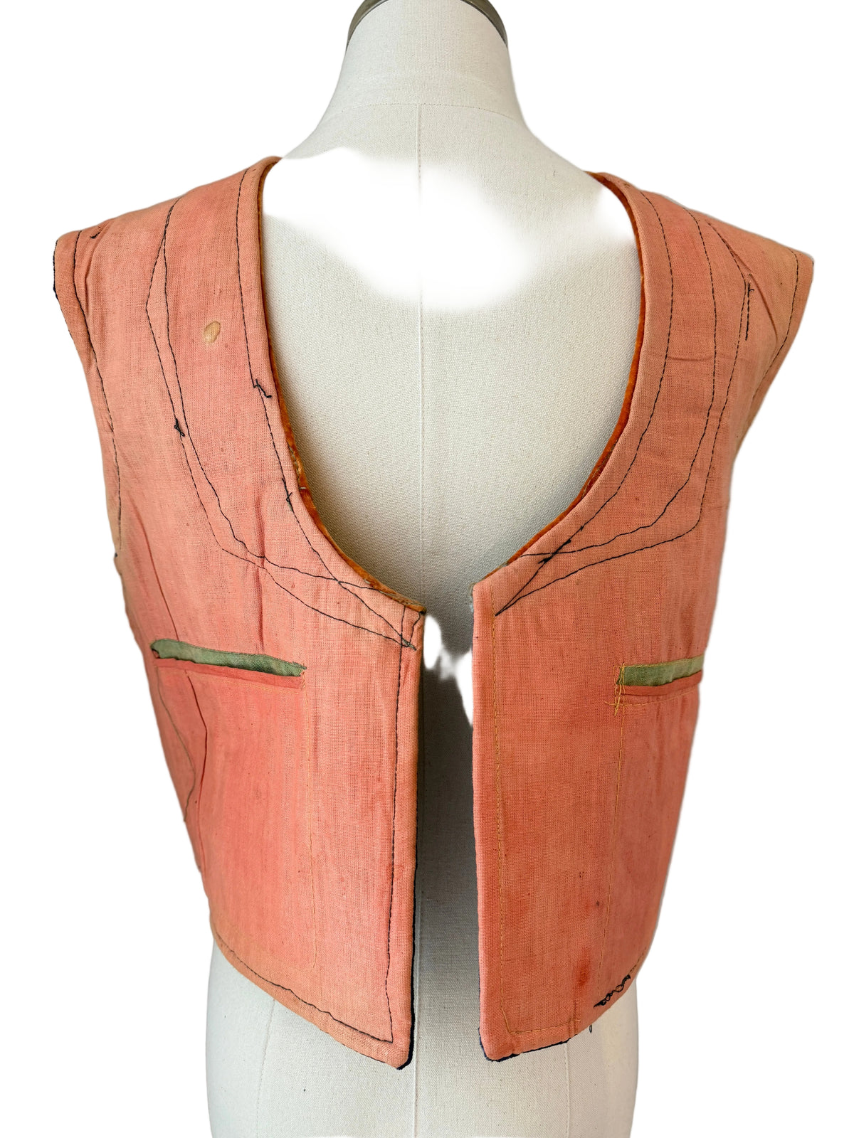 1960s Traditional Turkish Velvet Cropped Vest with Gold Ribbon Work & Floral Pot Motifs