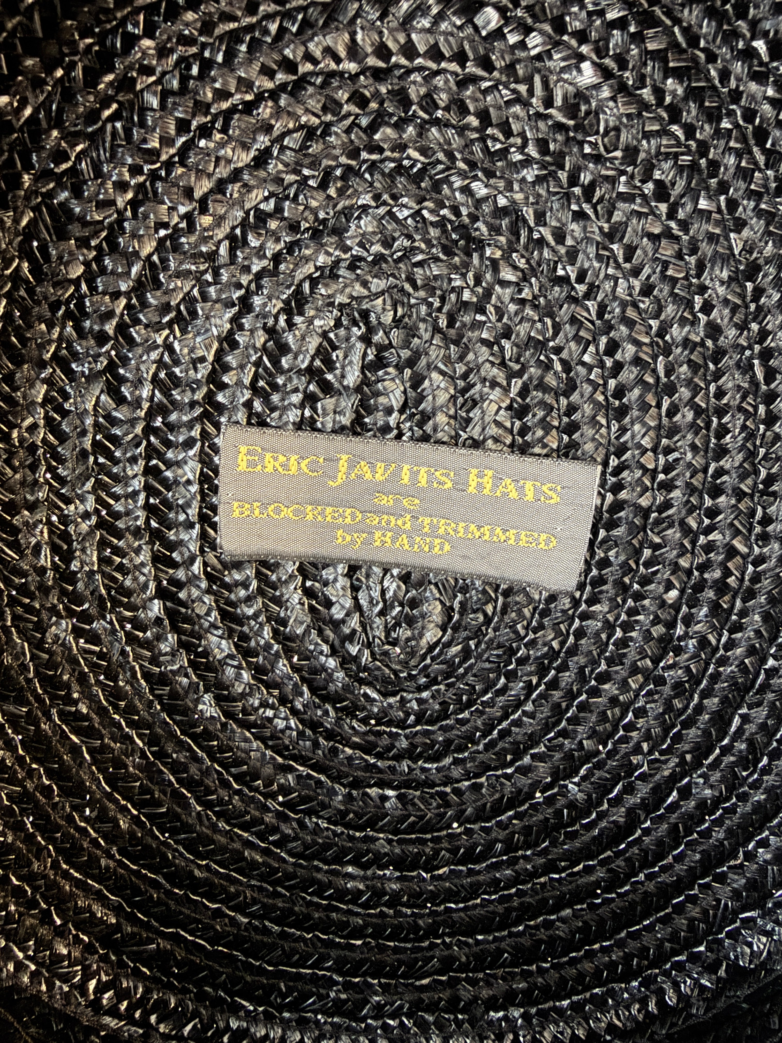 1980s Eric Javits Straw Rolled Brim Hat with Grosgrain Ribbon and Statement Bow