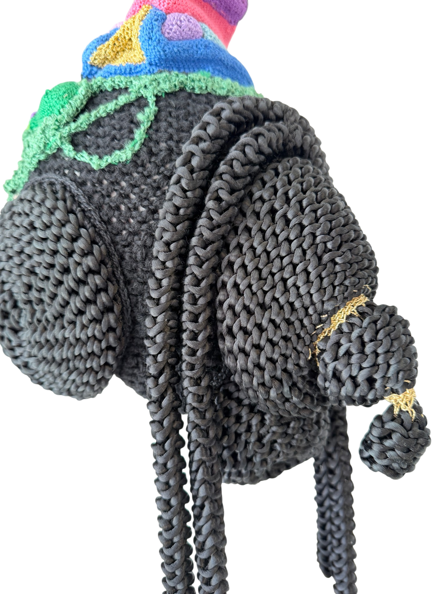 1990s Bespoke One-of-a-Kind Crochet Geisha Headdress