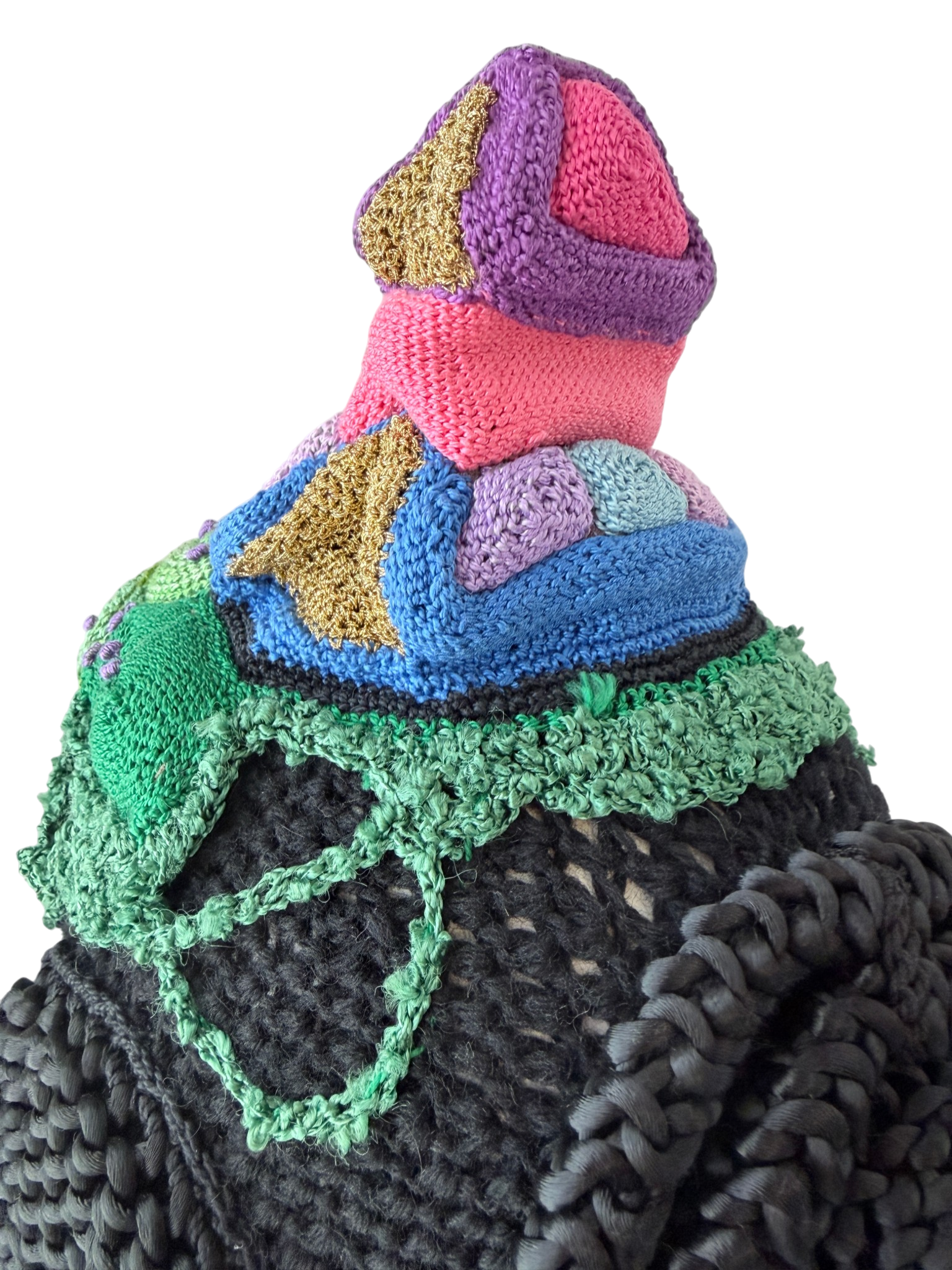1990s Bespoke One-of-a-Kind Crochet Geisha Headdress