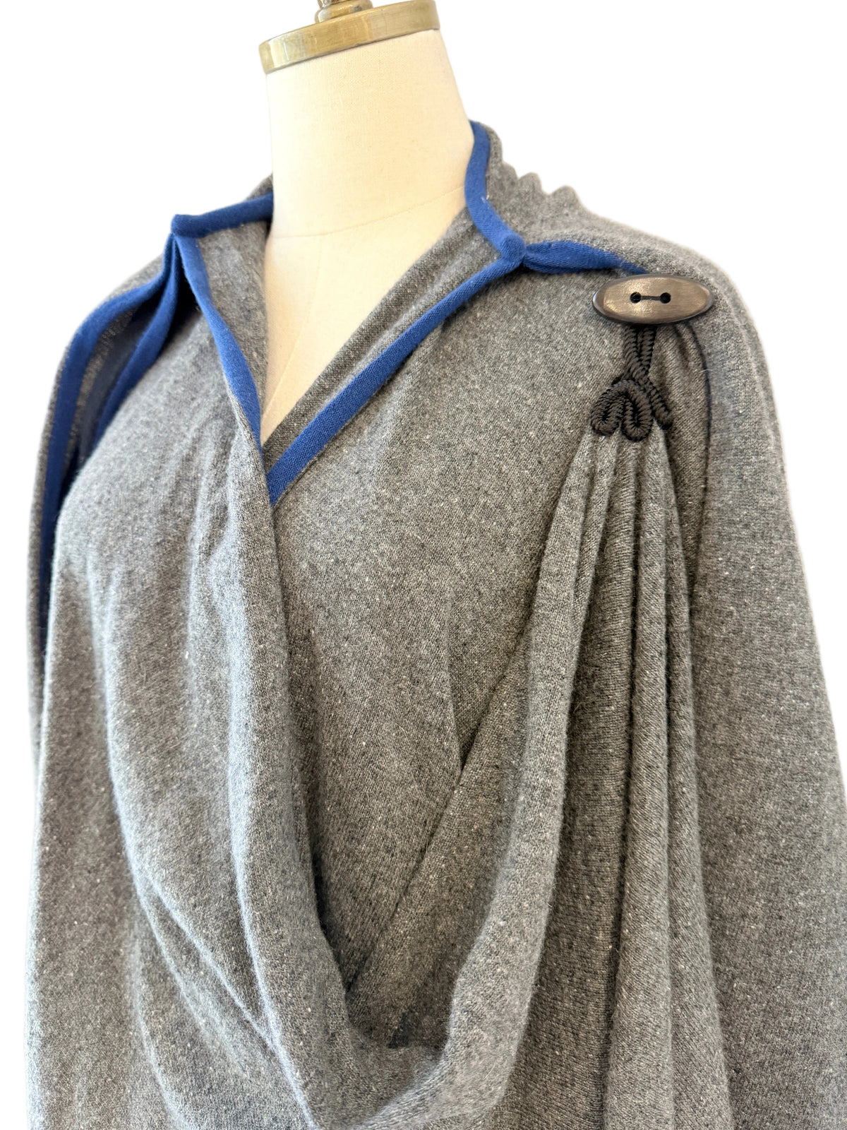 1980s Cotton Knit Convertible Wrap Cape – Multiple Ways to Wear