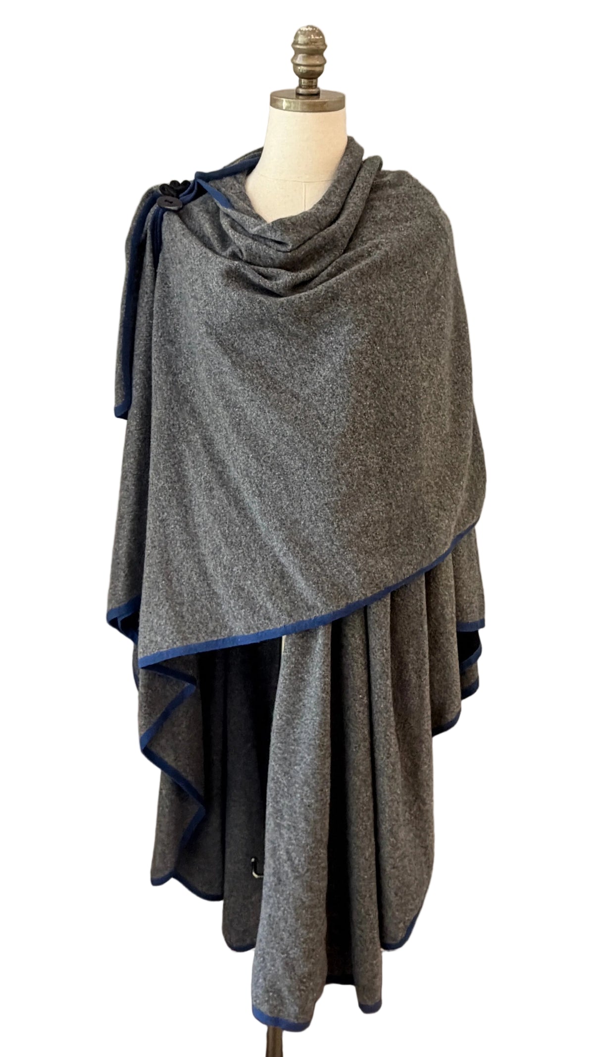 1980s Cotton Knit Convertible Wrap Cape – Multiple Ways to Wear