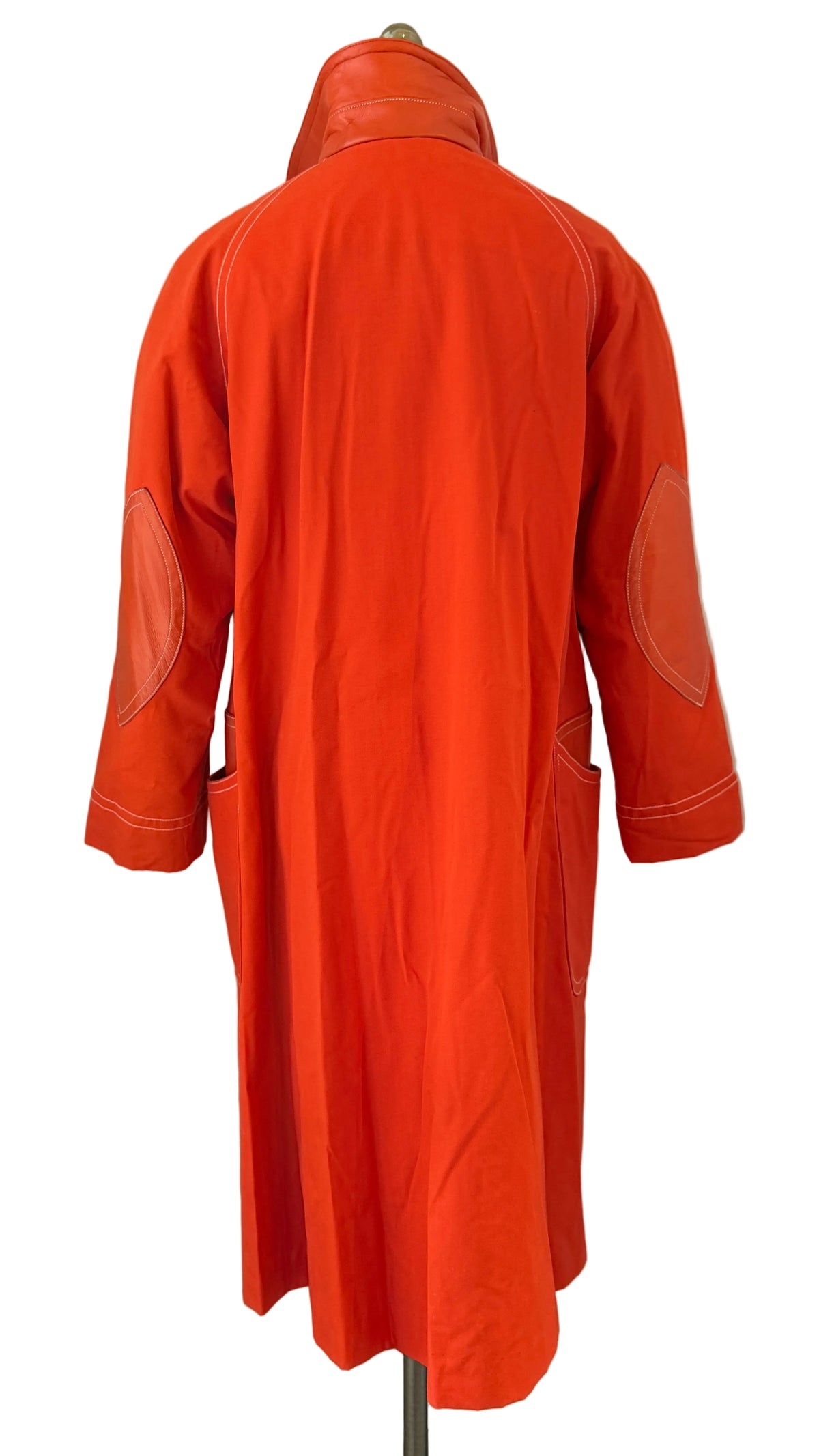 1960s Bonnie Cashin for Sills / Saks Orange Canvas & Leather Toggle-Front Swing Coat