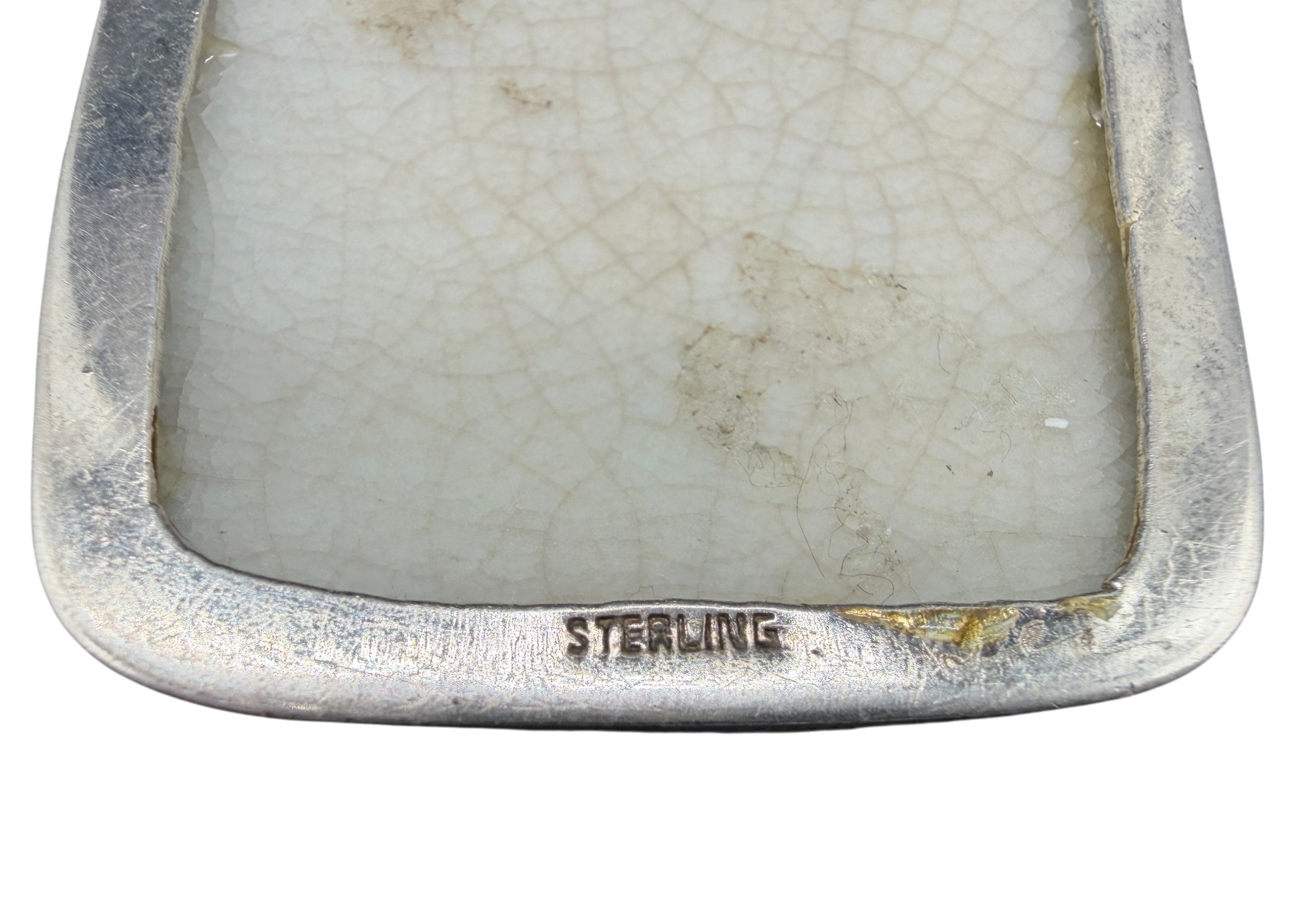 Chinese Porcelain Shard Pendant (Ming/Qing Dynasty) in Sterling Silver