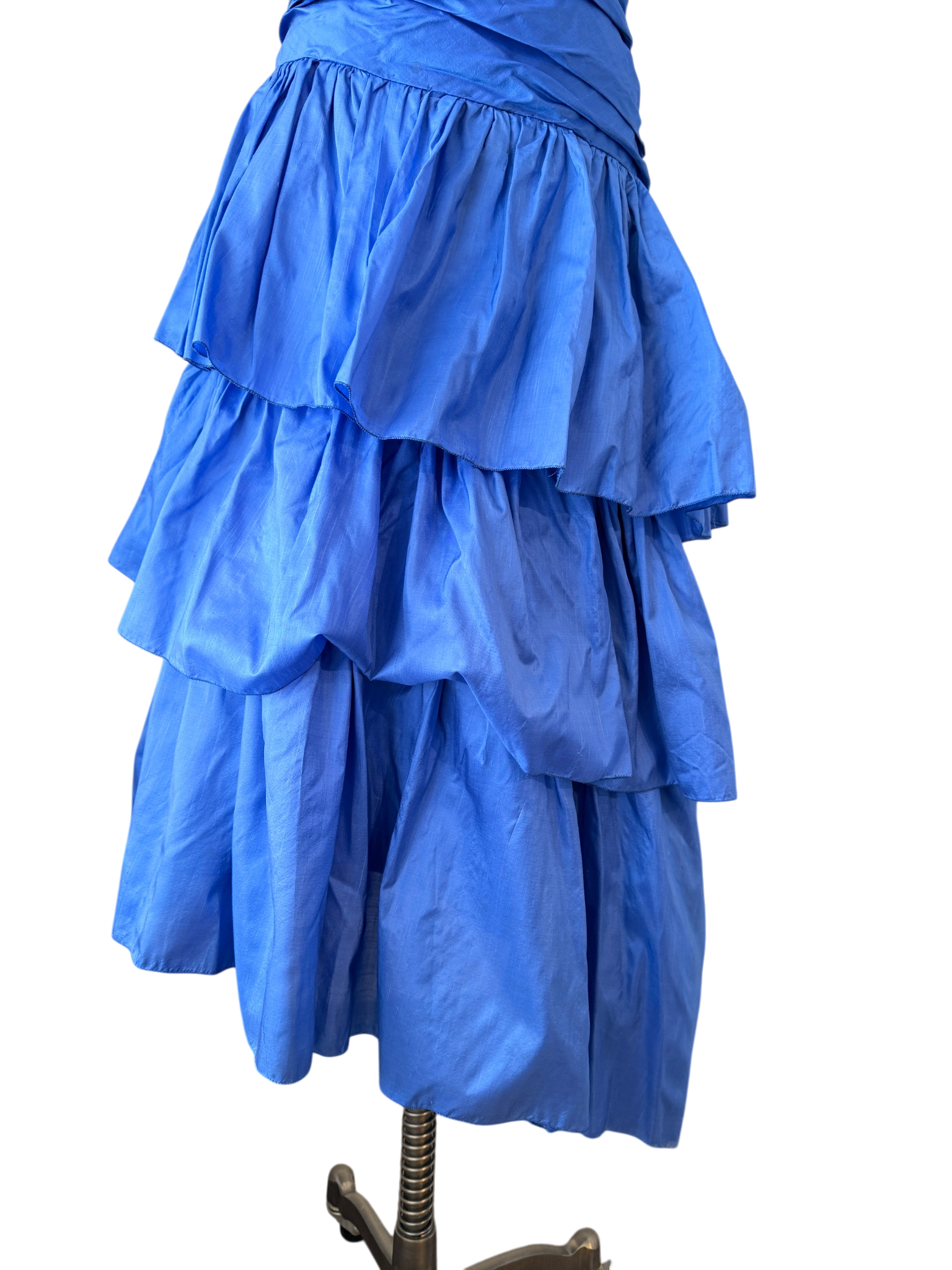 1980s Vicky Tiel “Jezabel” Electric Blue Silk Strapless Dress
