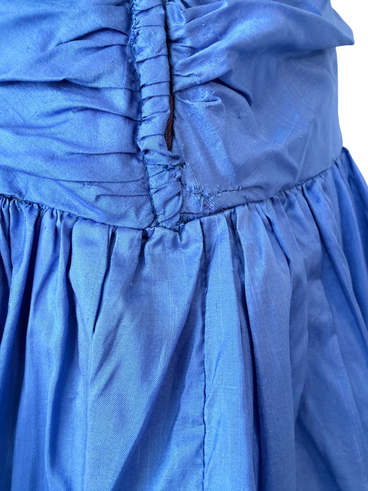 1980s Vicky Tiel “Jezabel” Electric Blue Silk Strapless Dress