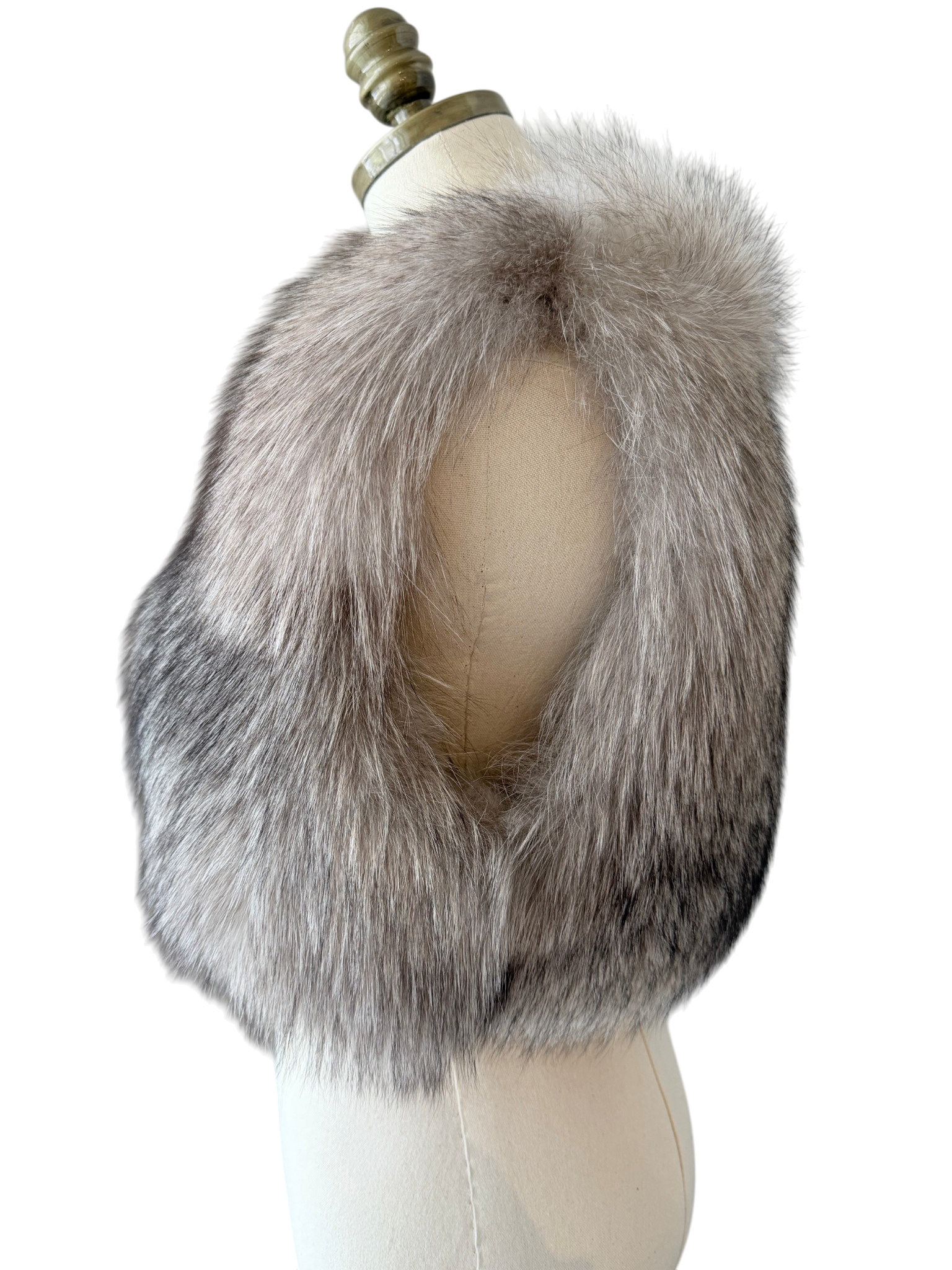 1950s Dicker and Dicker of Beverly Hills Silver Fox Two-Pelt Vest