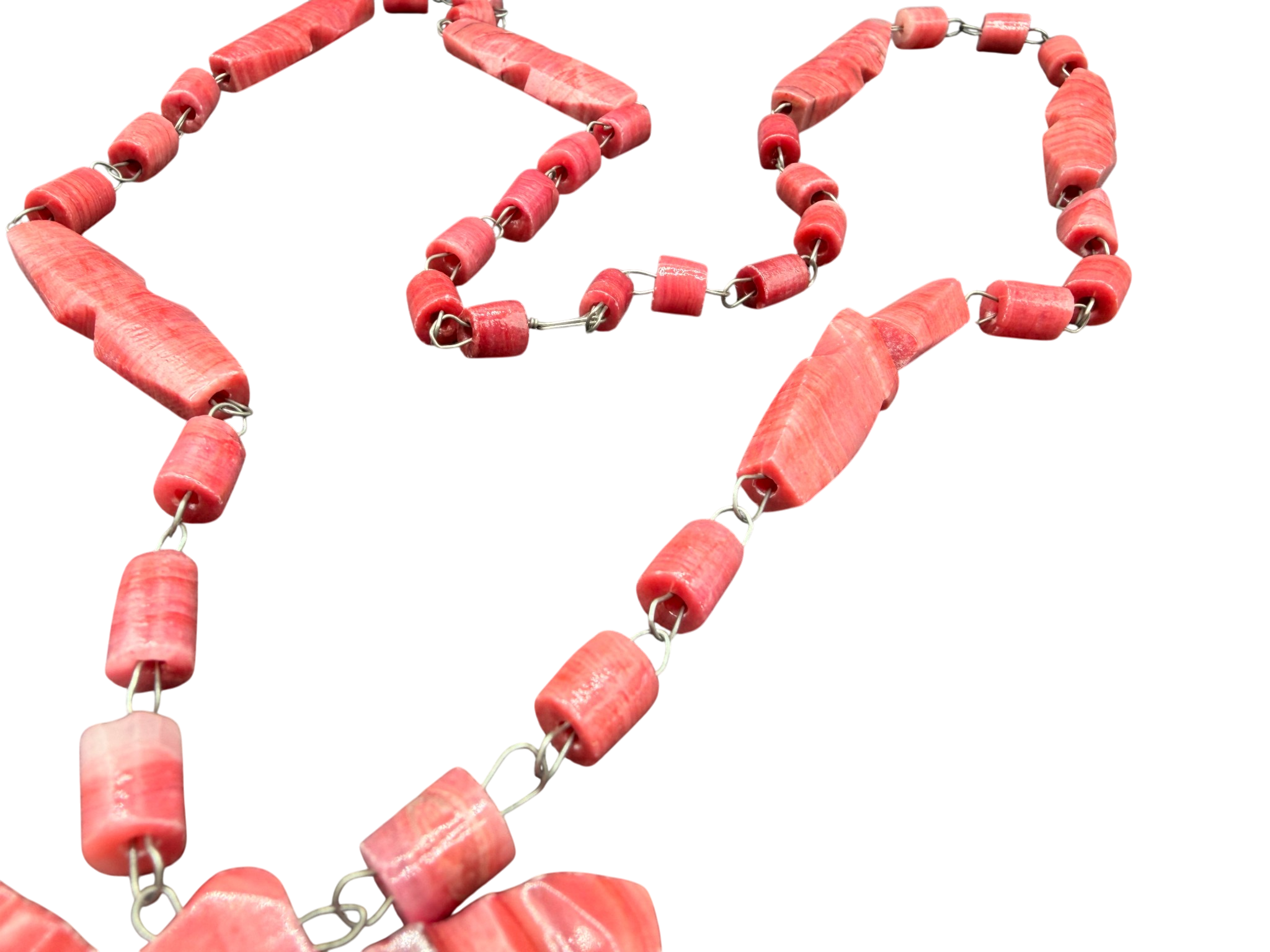 Dyed Alabaster Hand-Carved Tribal Face Pendant on Rosary-Style Necklace