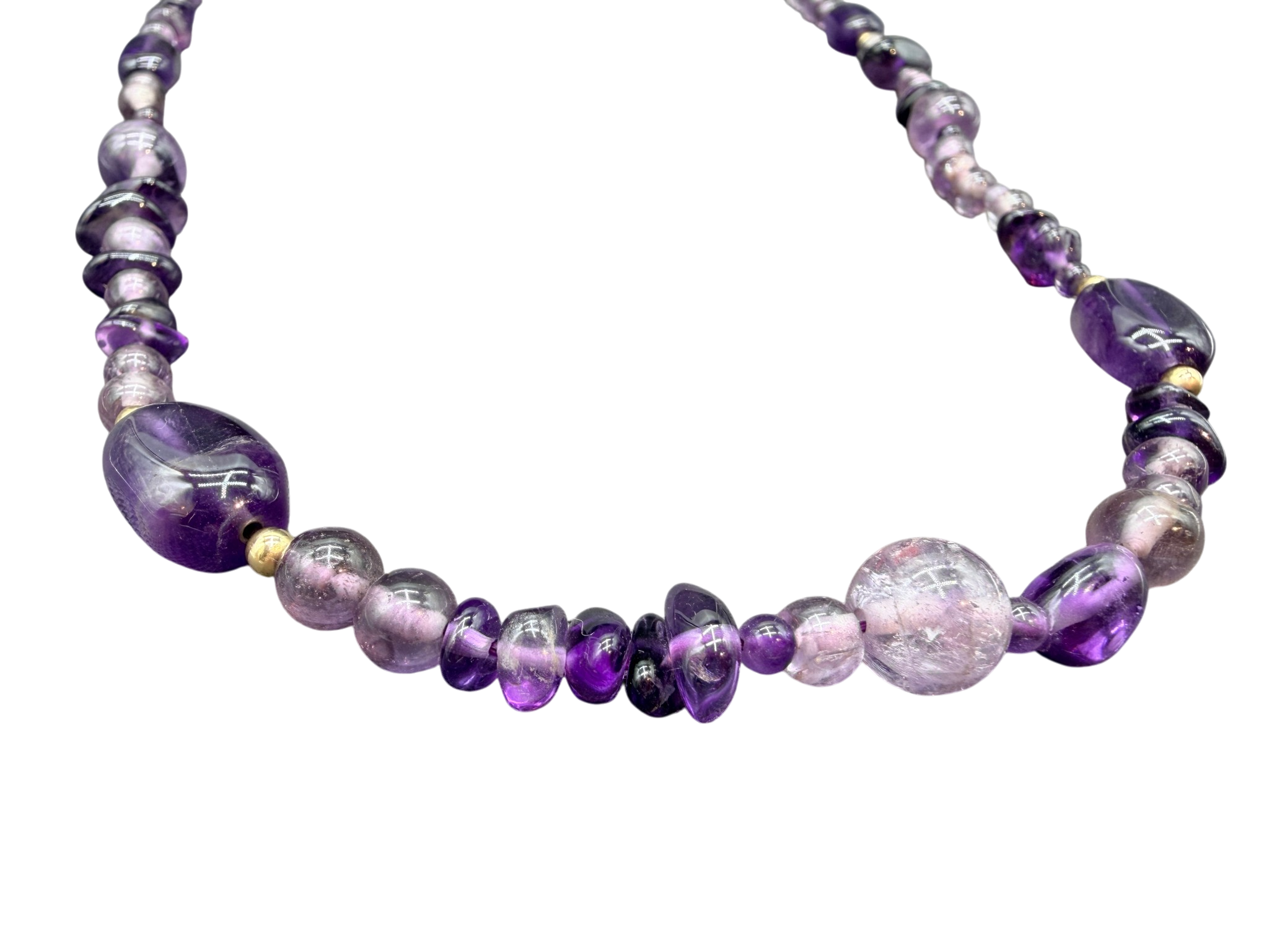 Amethyst Beaded Necklace with Mixed Shapes and Stones