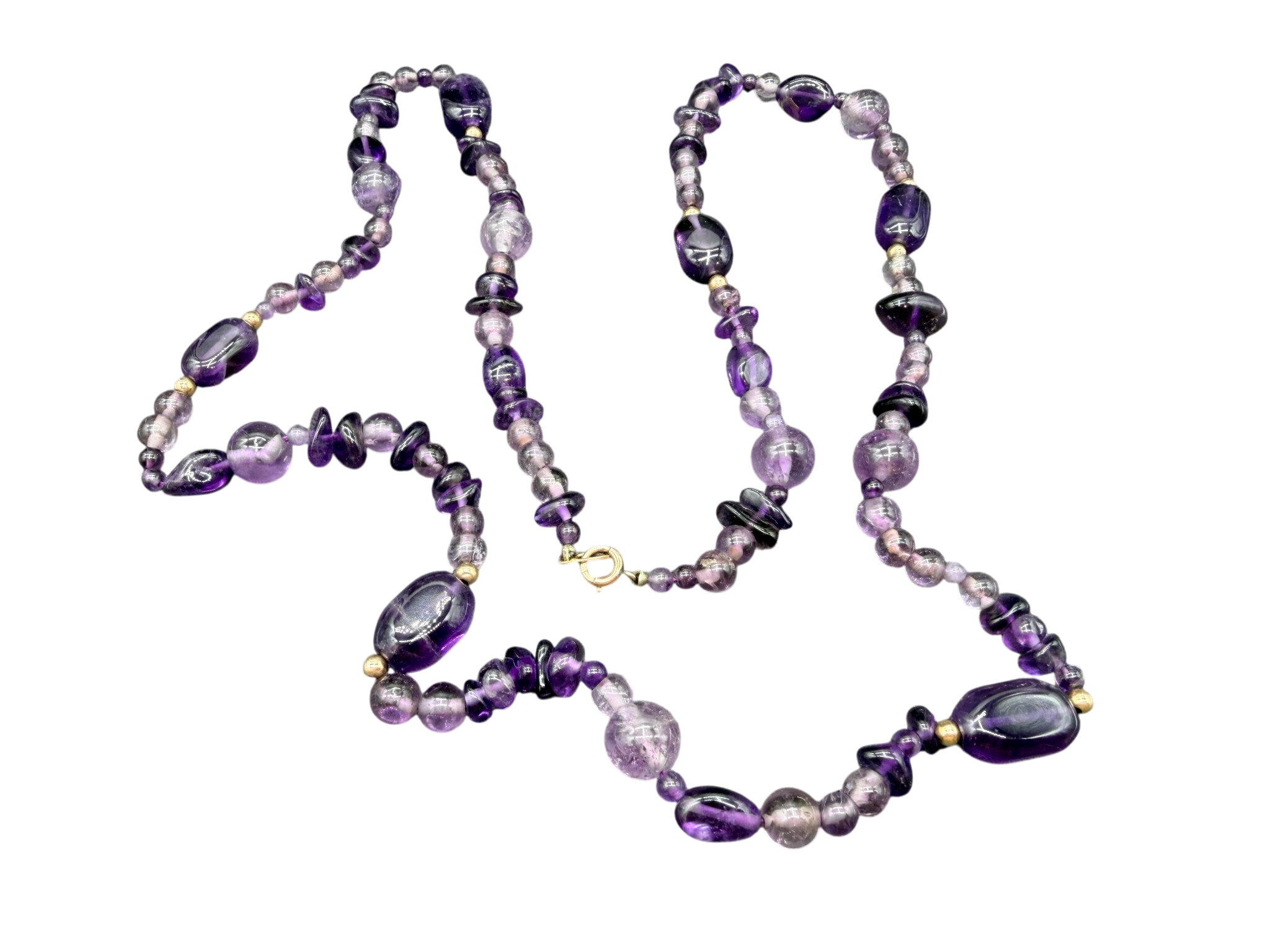Amethyst Beaded Necklace with Mixed Shapes and Stones