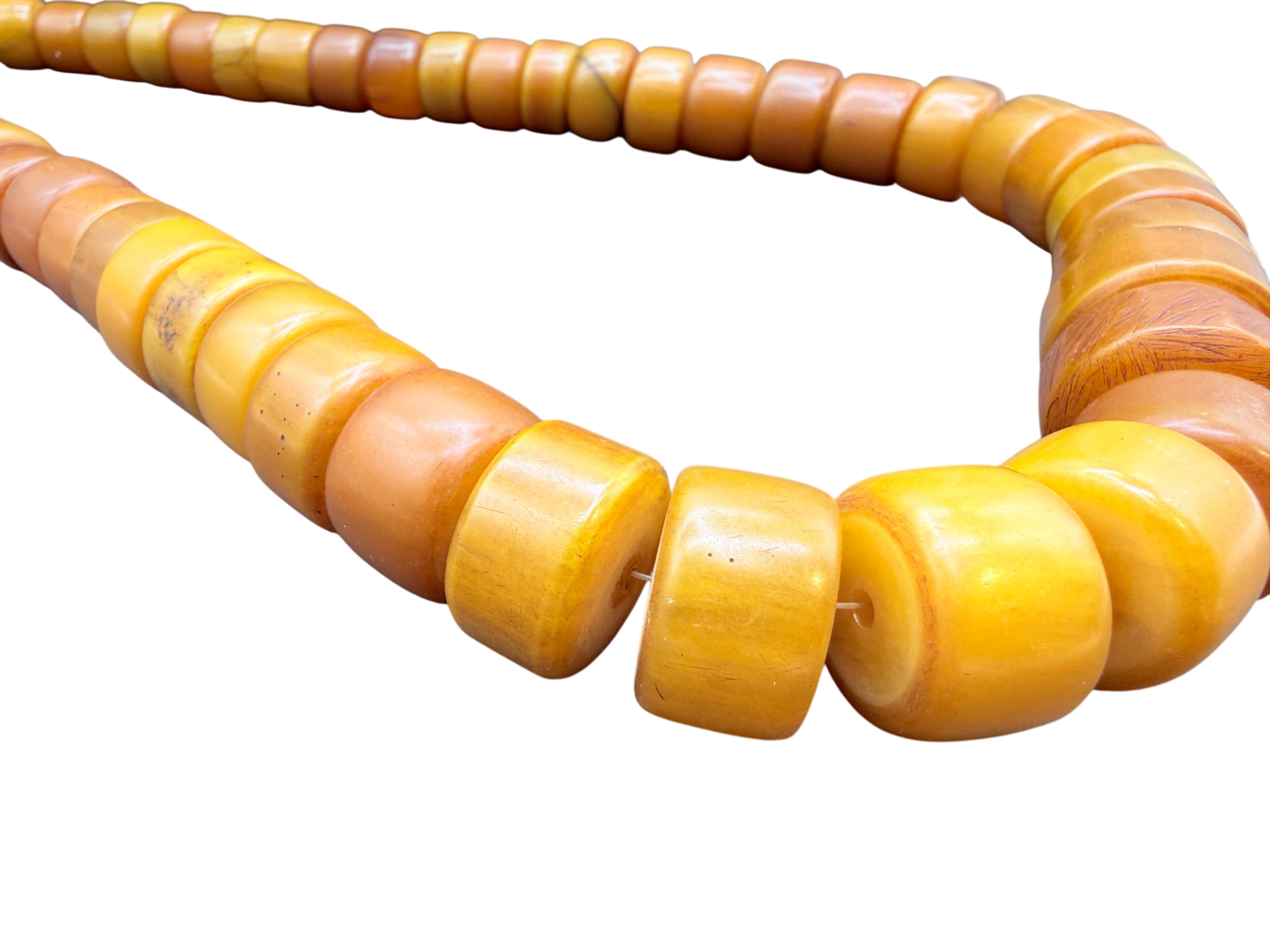 Butterscotch “Egg Yolk” Amber Statement Bead Necklace