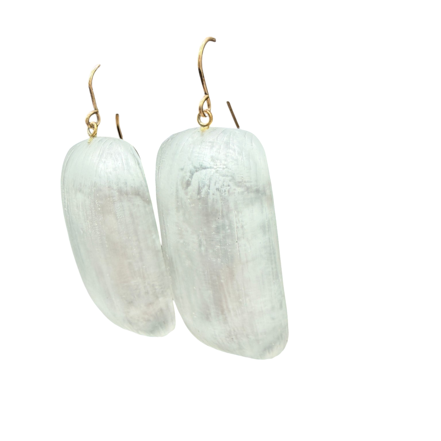 1980s Alexis Bittar Pearl Finish Rectangular Drop Earrings