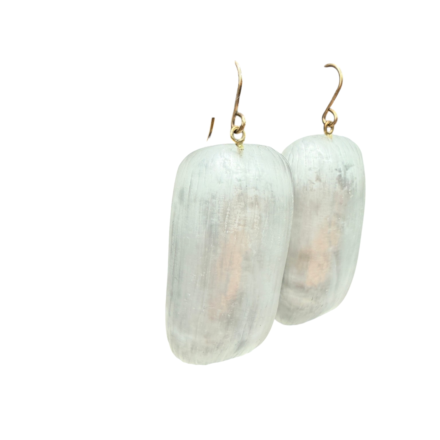 1980s Alexis Bittar Pearl Finish Rectangular Drop Earrings