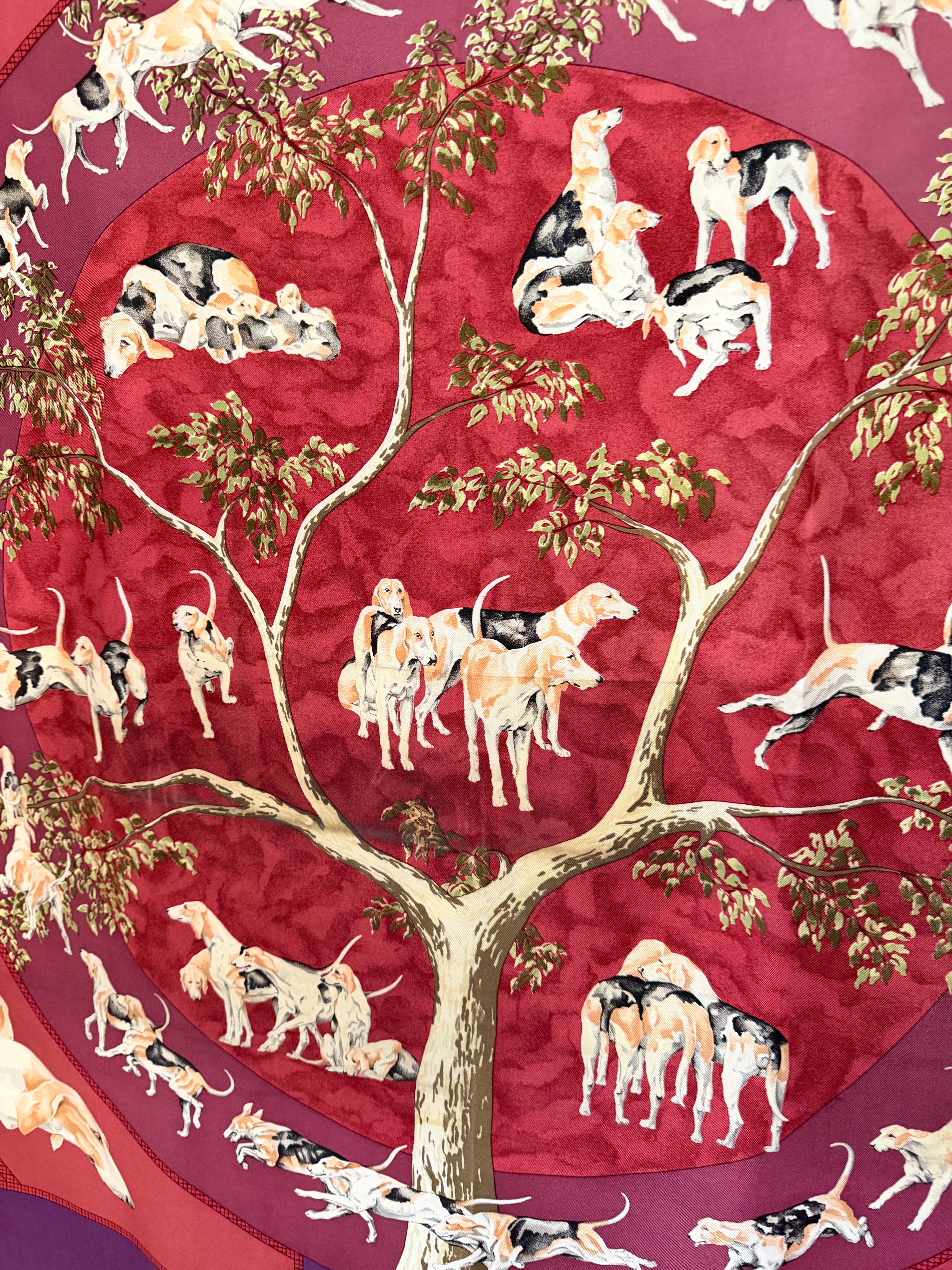 1984 Authentic Hermès “Le Poitevin” Silk Scarf by Hubert de Watrigant