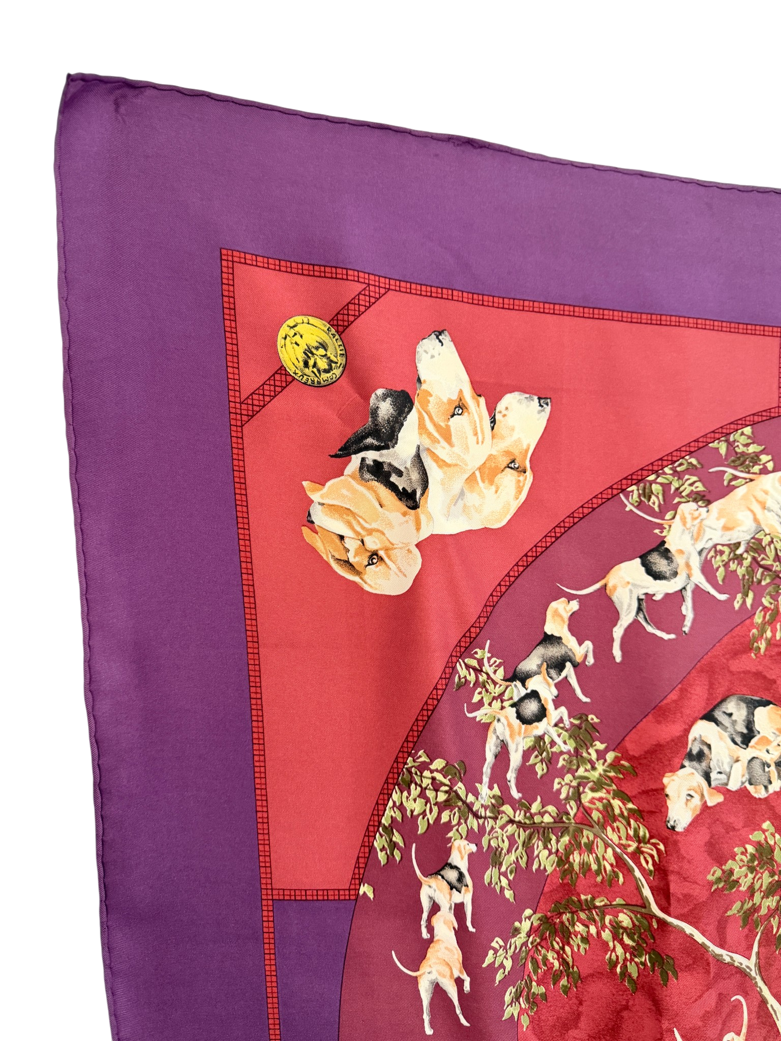 1984 Authentic Hermès “Le Poitevin” Silk Scarf by Hubert de Watrigant