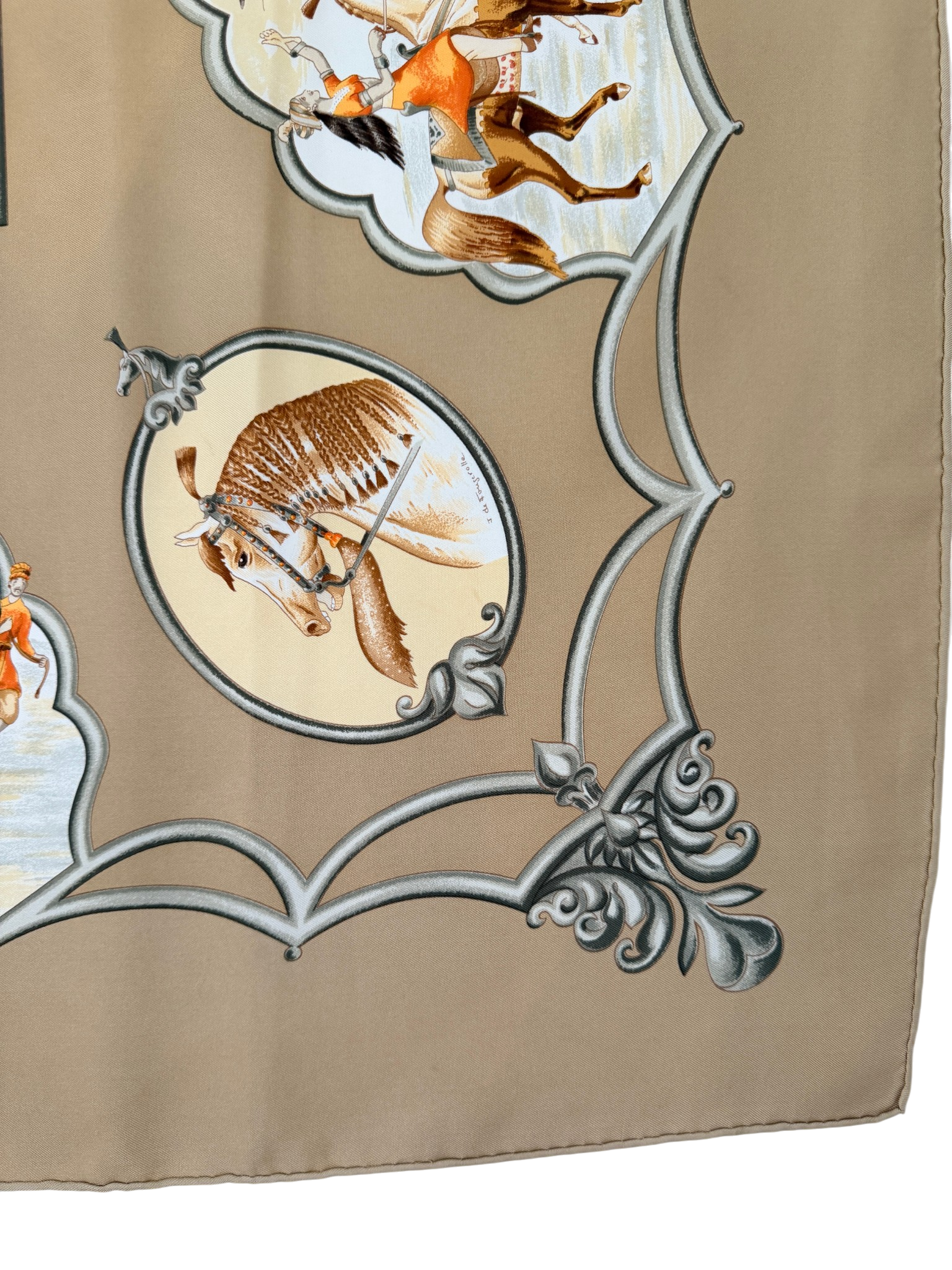 Hermès “Les Chevaux des Moghols” Silk Scarf