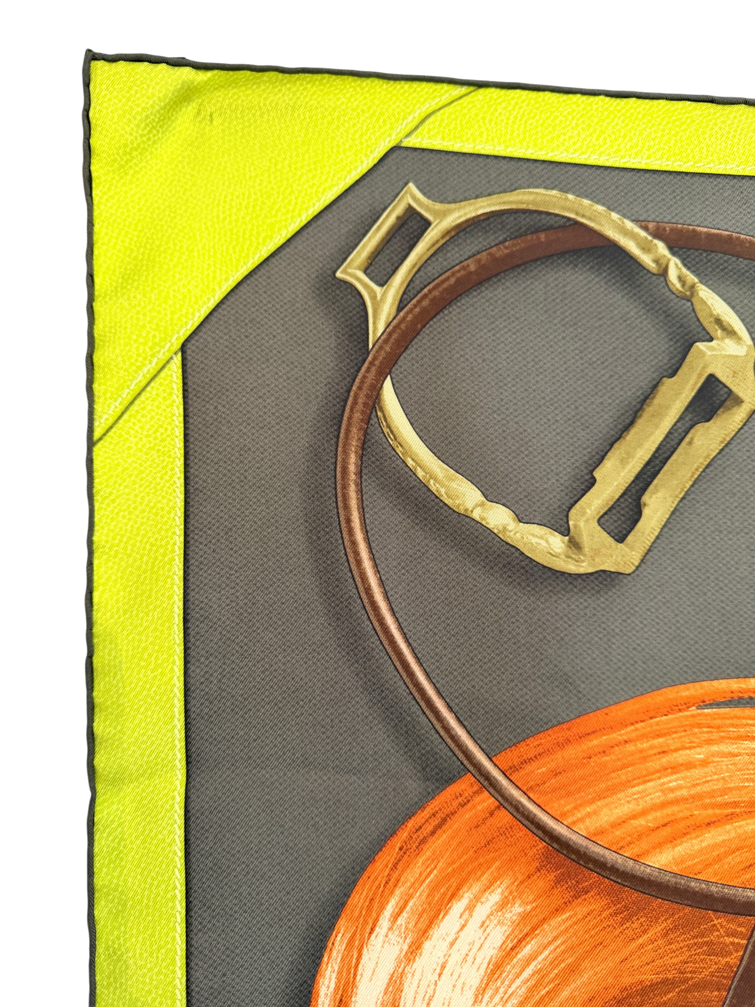 Hermès “Projets Carrés” Silk Equestrian Scarf by Henri d’Origny