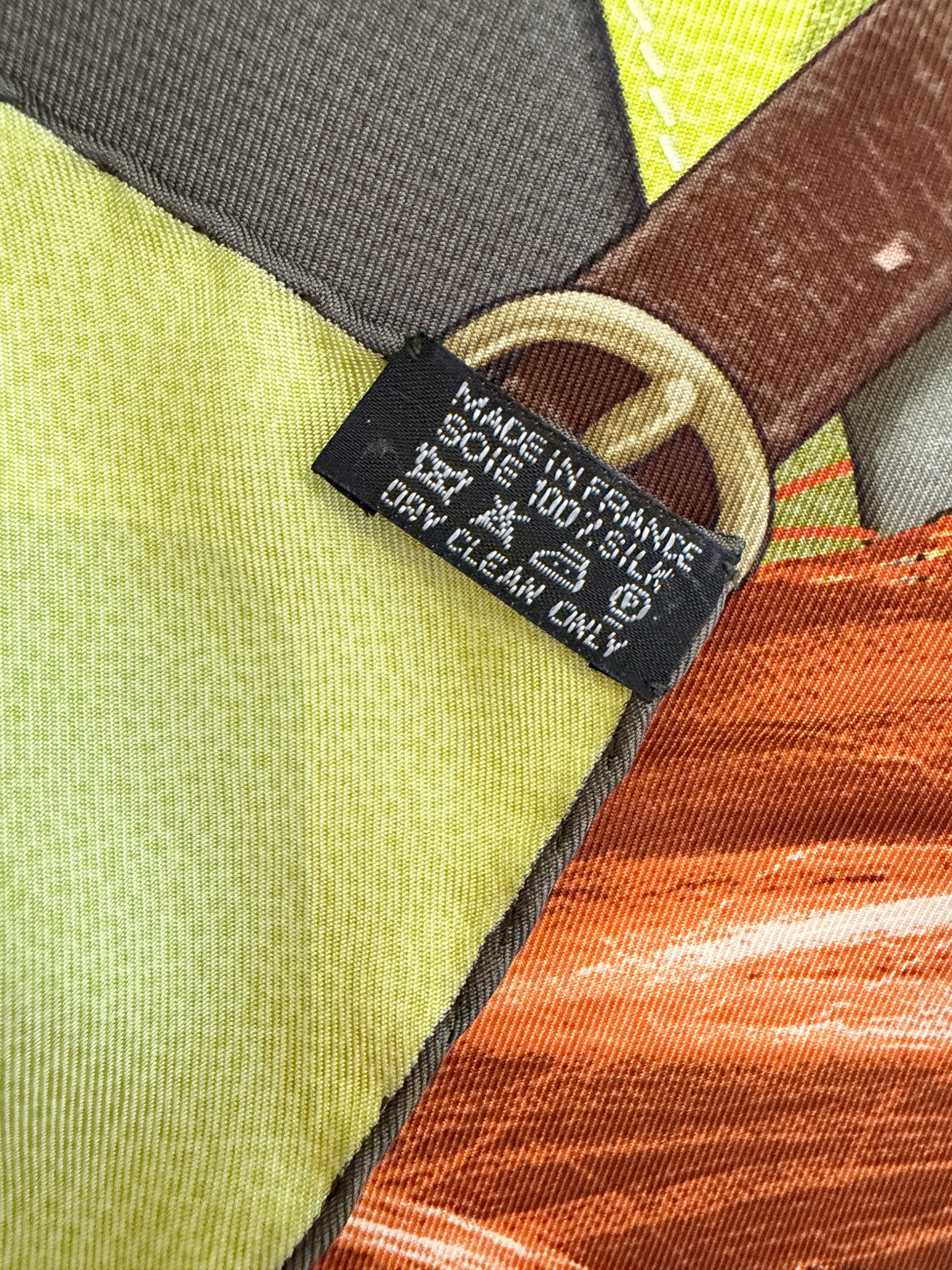 Hermès “Projets Carrés” Silk Equestrian Scarf by Henri d’Origny