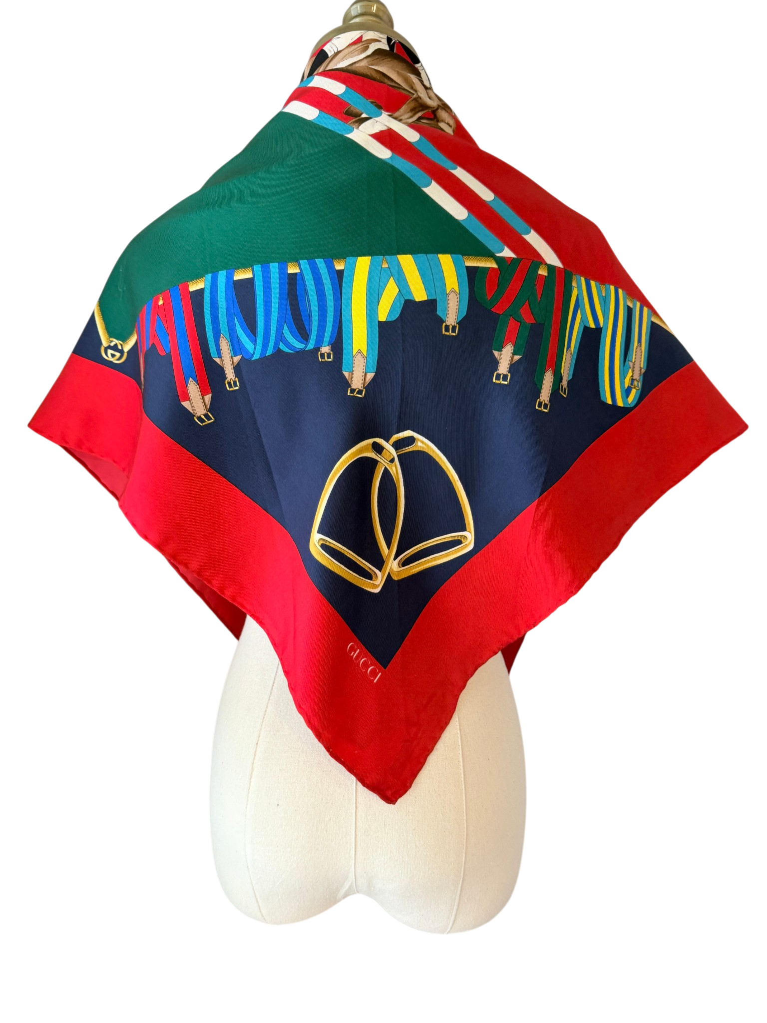 Gucci Equestrian Silk Scarf with Horse & Rider