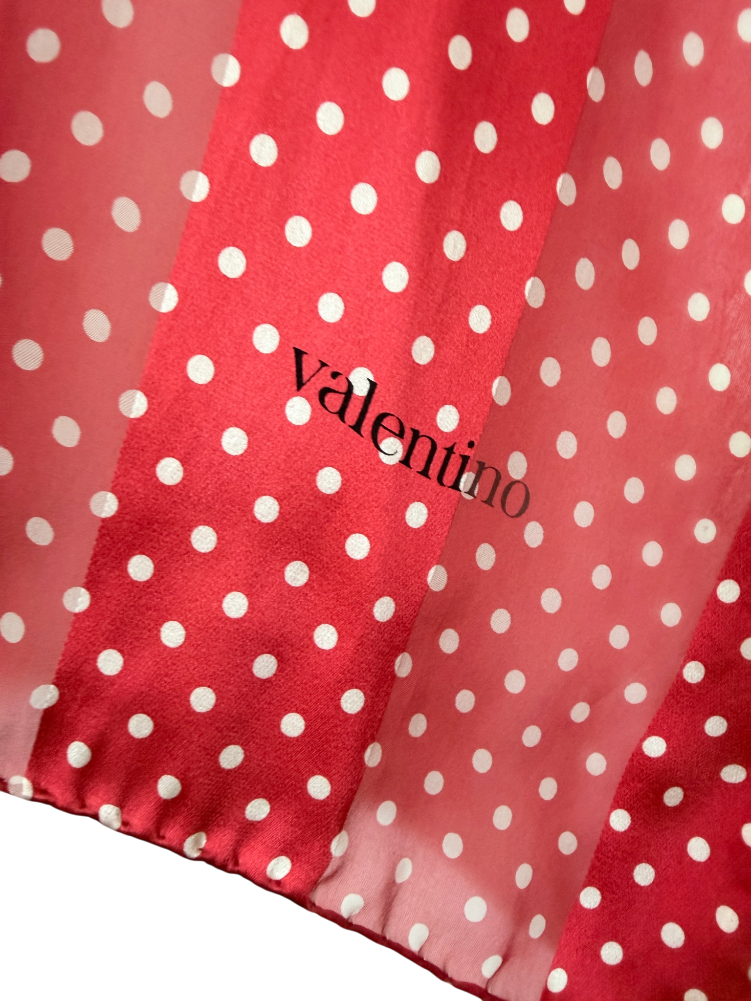 Valentino Pink & White Polka Dot Silk Shawl