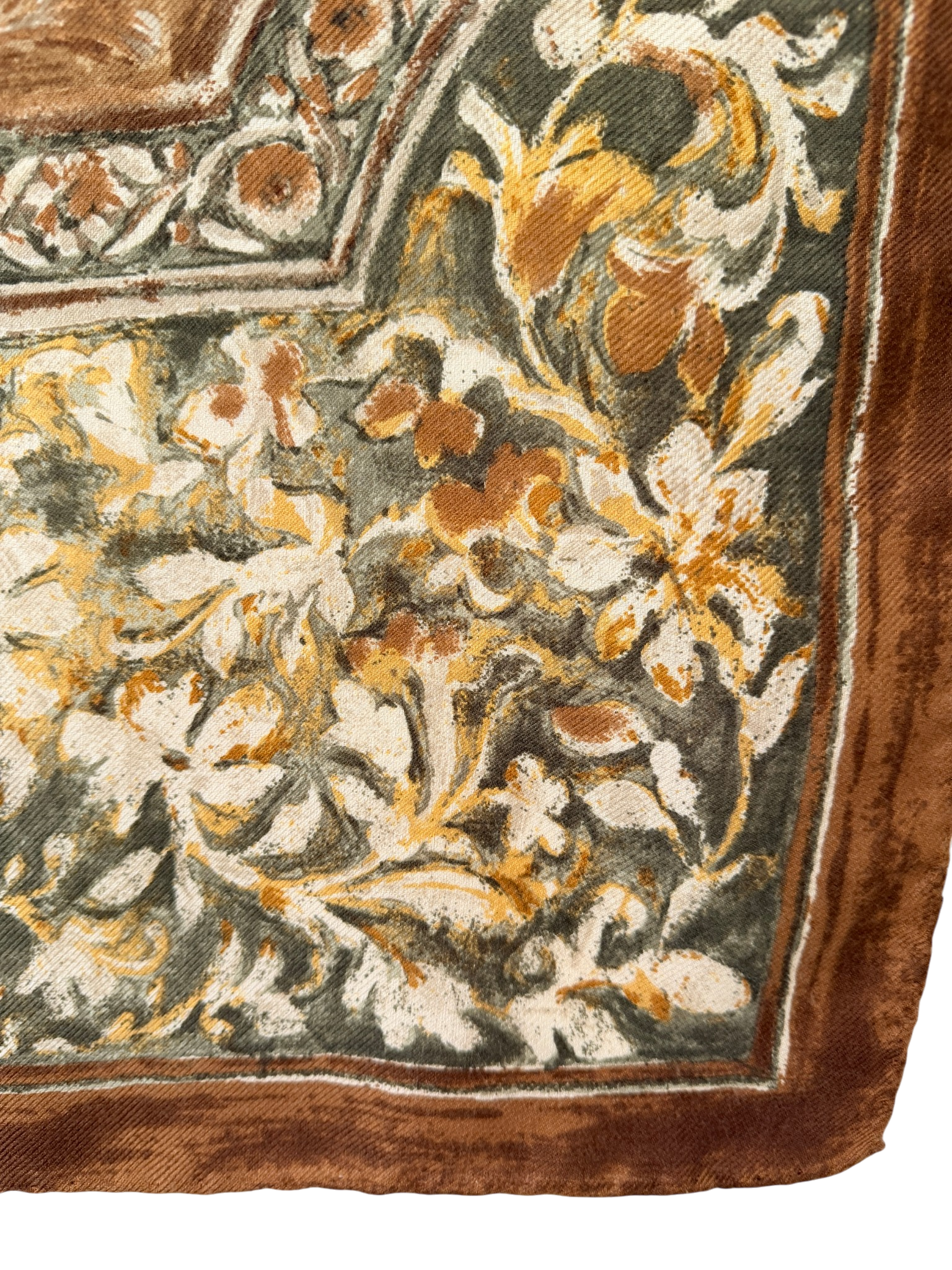 Loro Piana Cashmere/Silk Baroque Scarf in Brown and Green