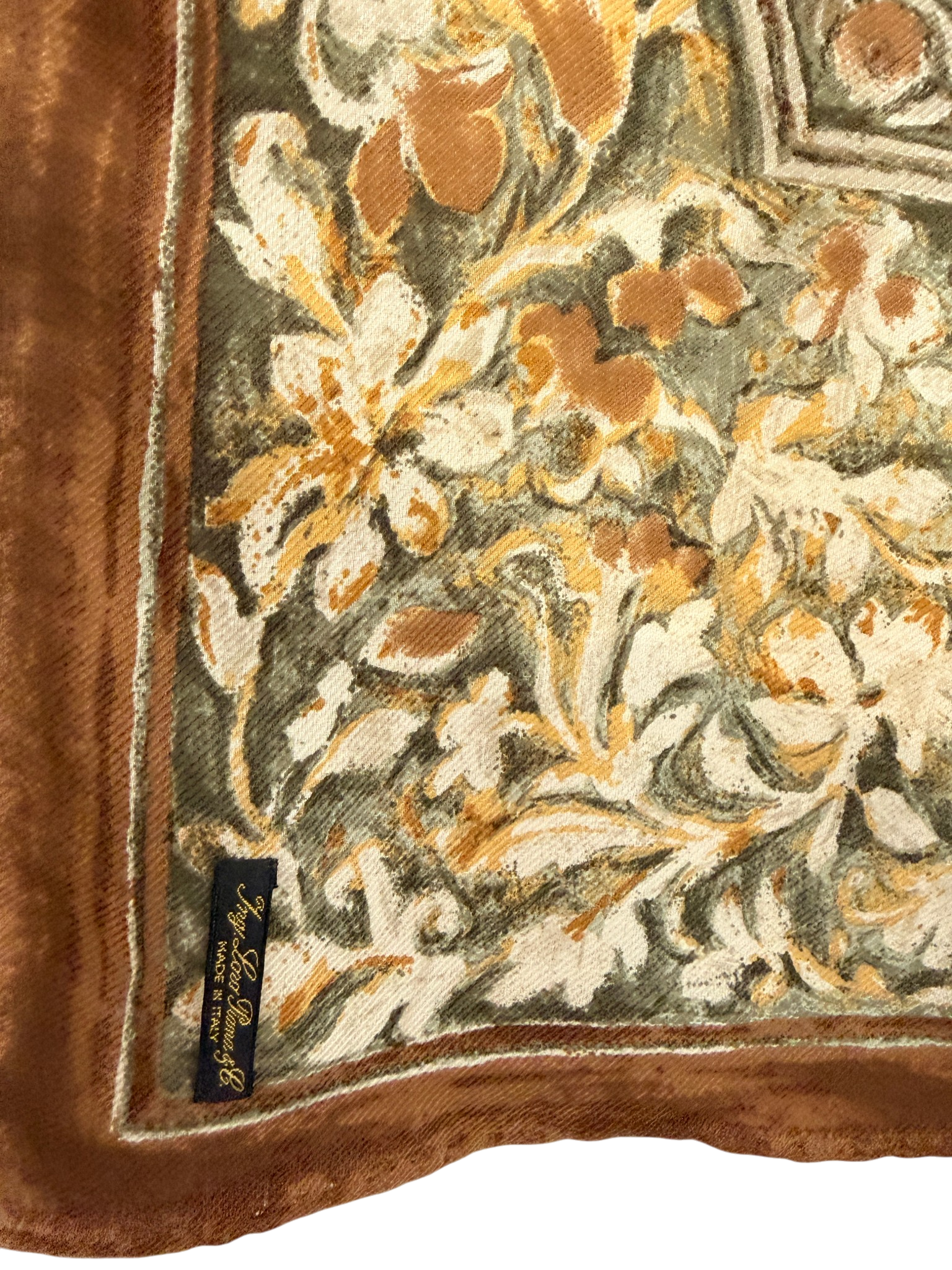 Loro Piana Cashmere/Silk Baroque Scarf in Brown and Green