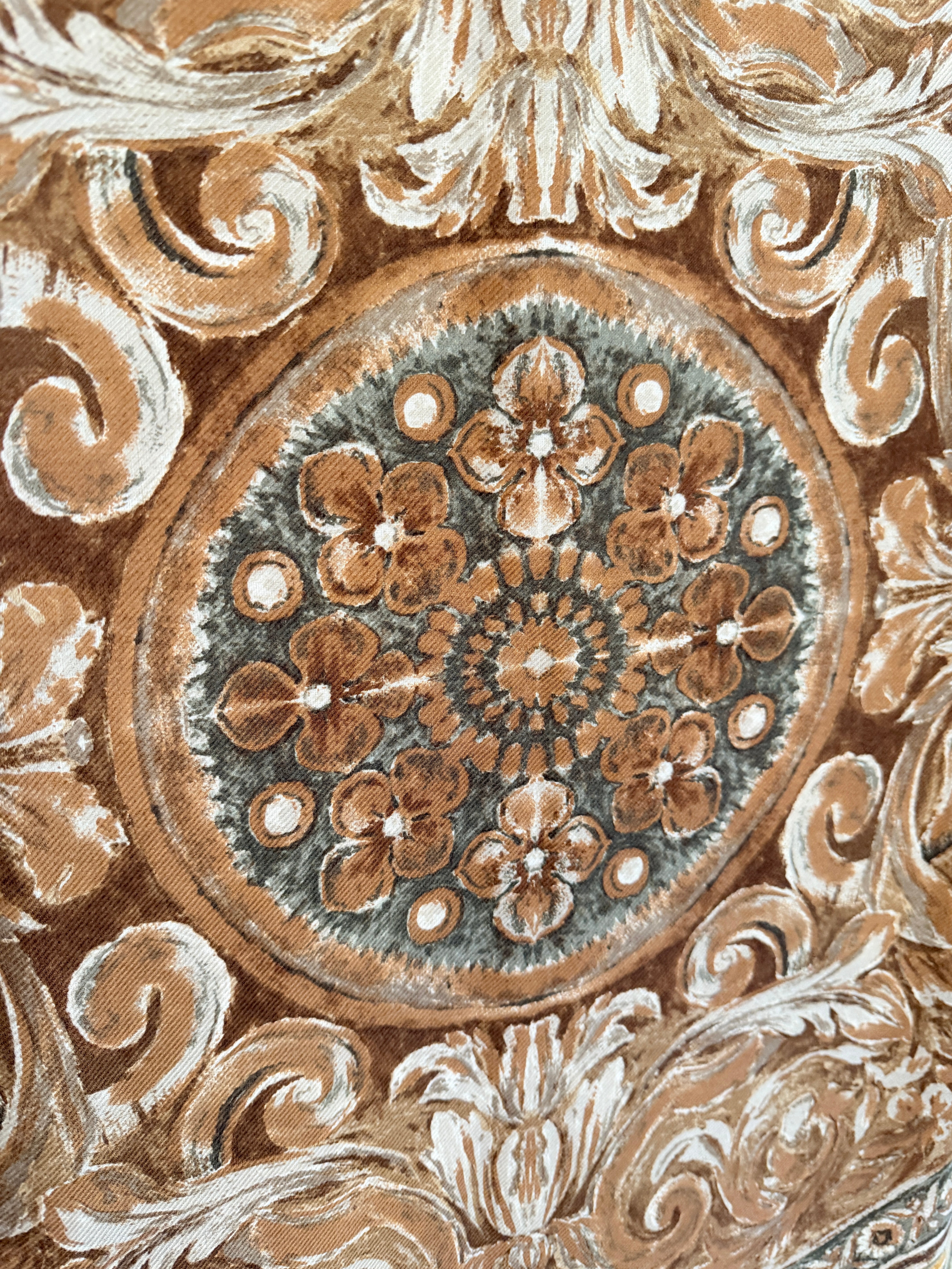 Loro Piana Cashmere/Silk Baroque Scarf in Brown and Green