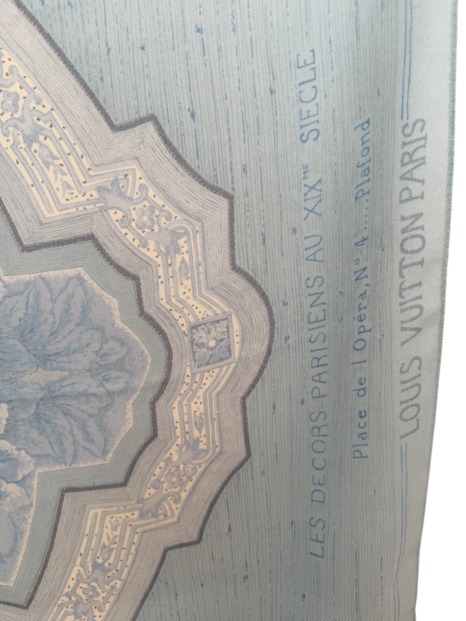 Louis Vuitton “Les Décors Parisiens au XIXe Siècle” Pale Blue Silk Shawl