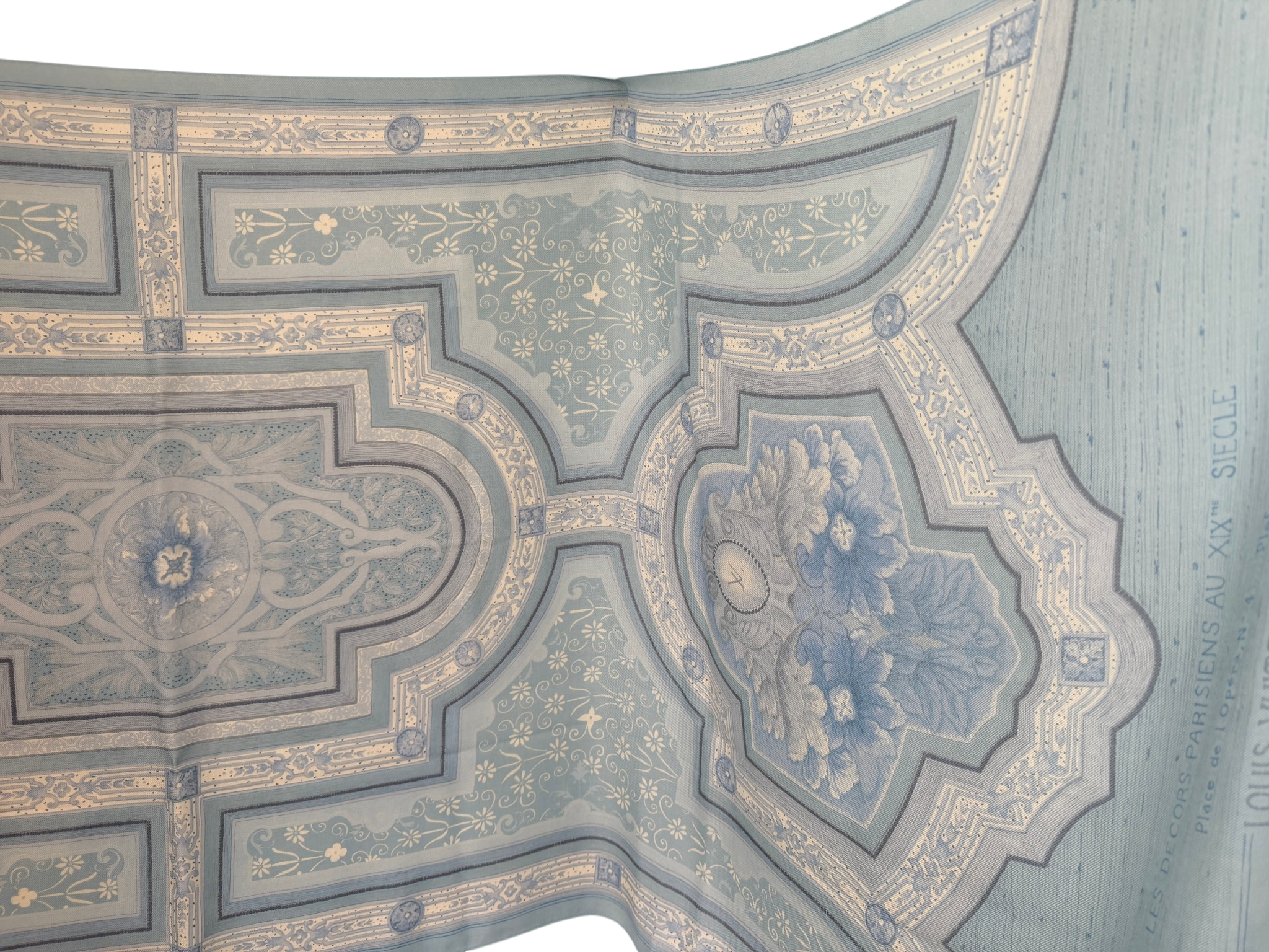 Louis Vuitton “Les Décors Parisiens au XIXe Siècle” Pale Blue Silk Shawl