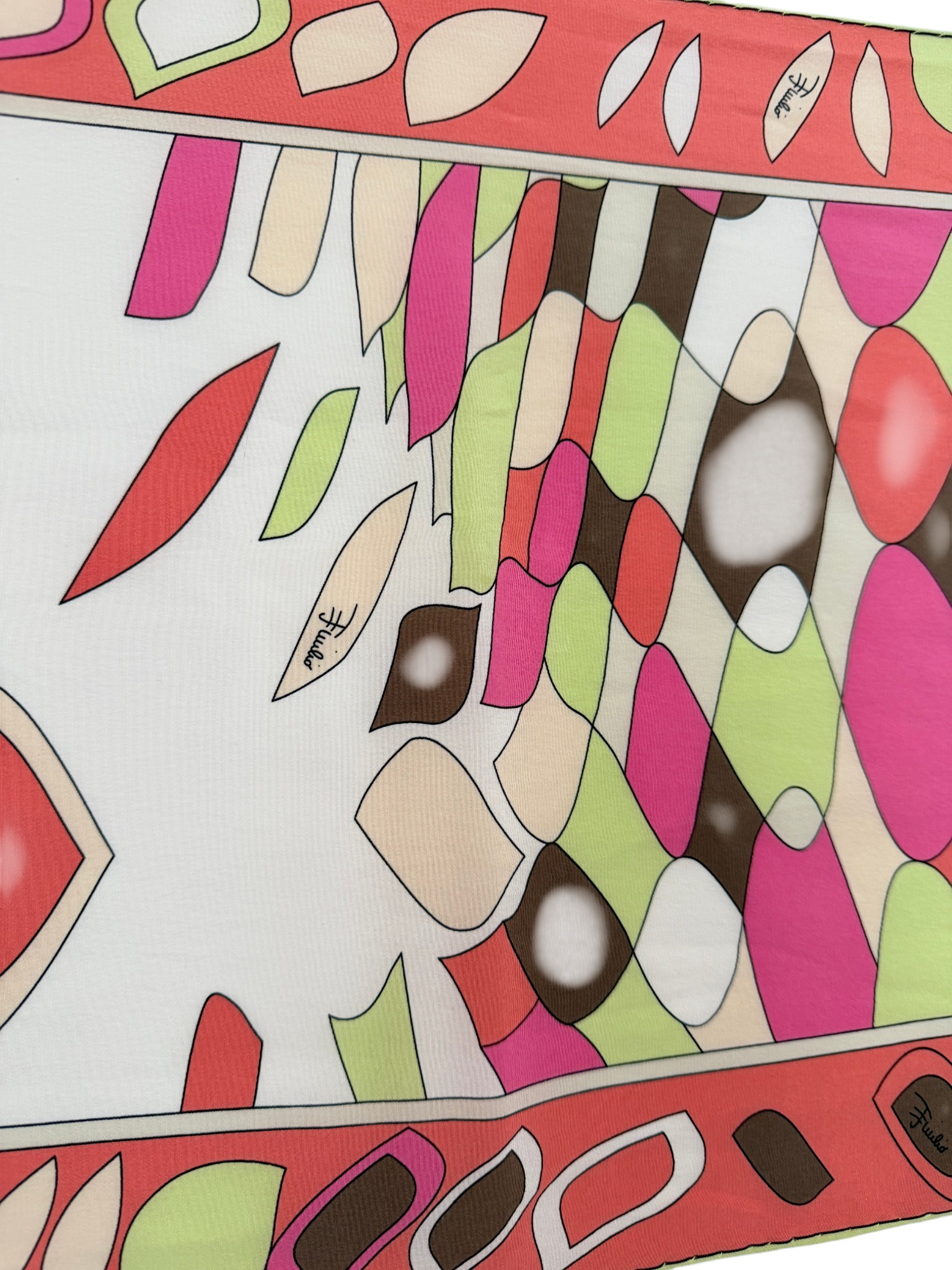1980s Emilio Pucci Silk Oblong Geometric Print Scarf