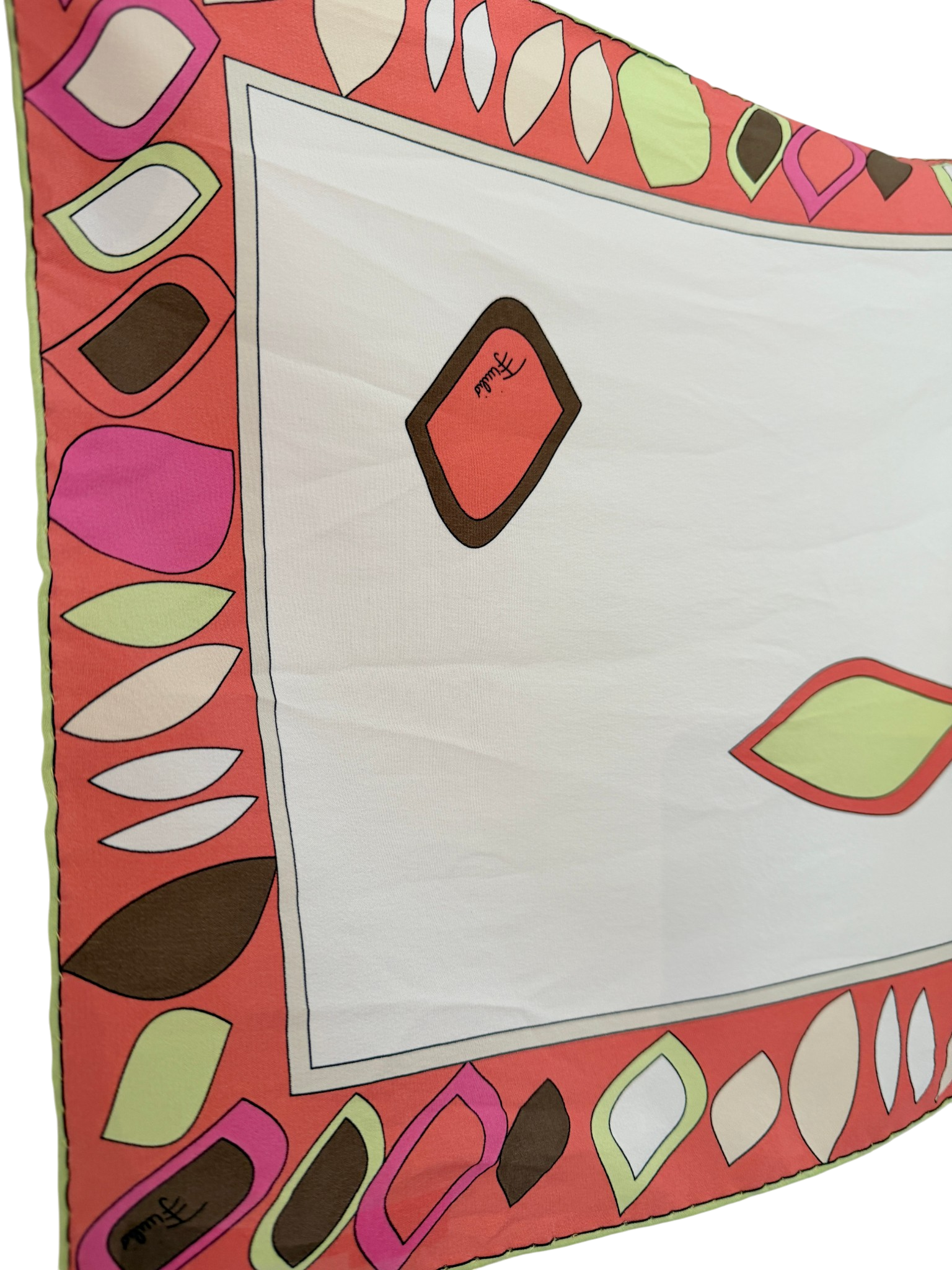 1980s Emilio Pucci Silk Oblong Geometric Print Scarf