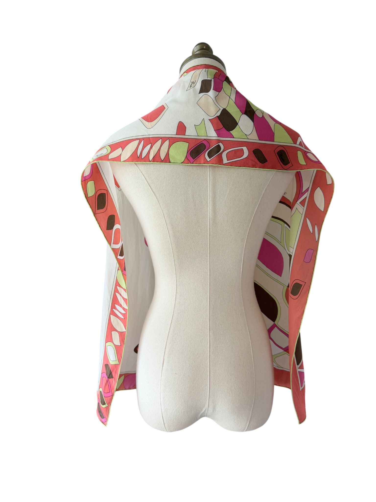 1980s Emilio Pucci Silk Oblong Geometric Print Scarf